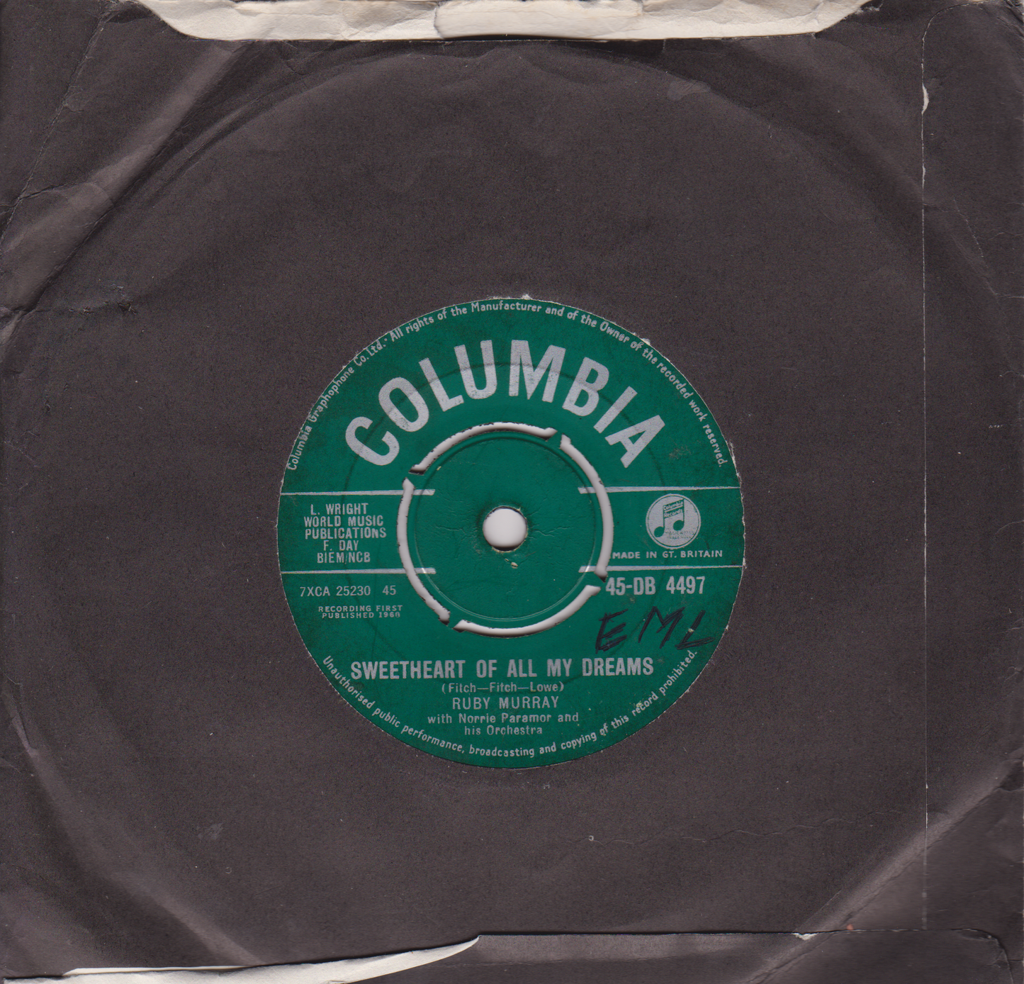 Ruby Murray – My Little Corner Of The World (Columbia 1960) 7" vinyl single VG/-