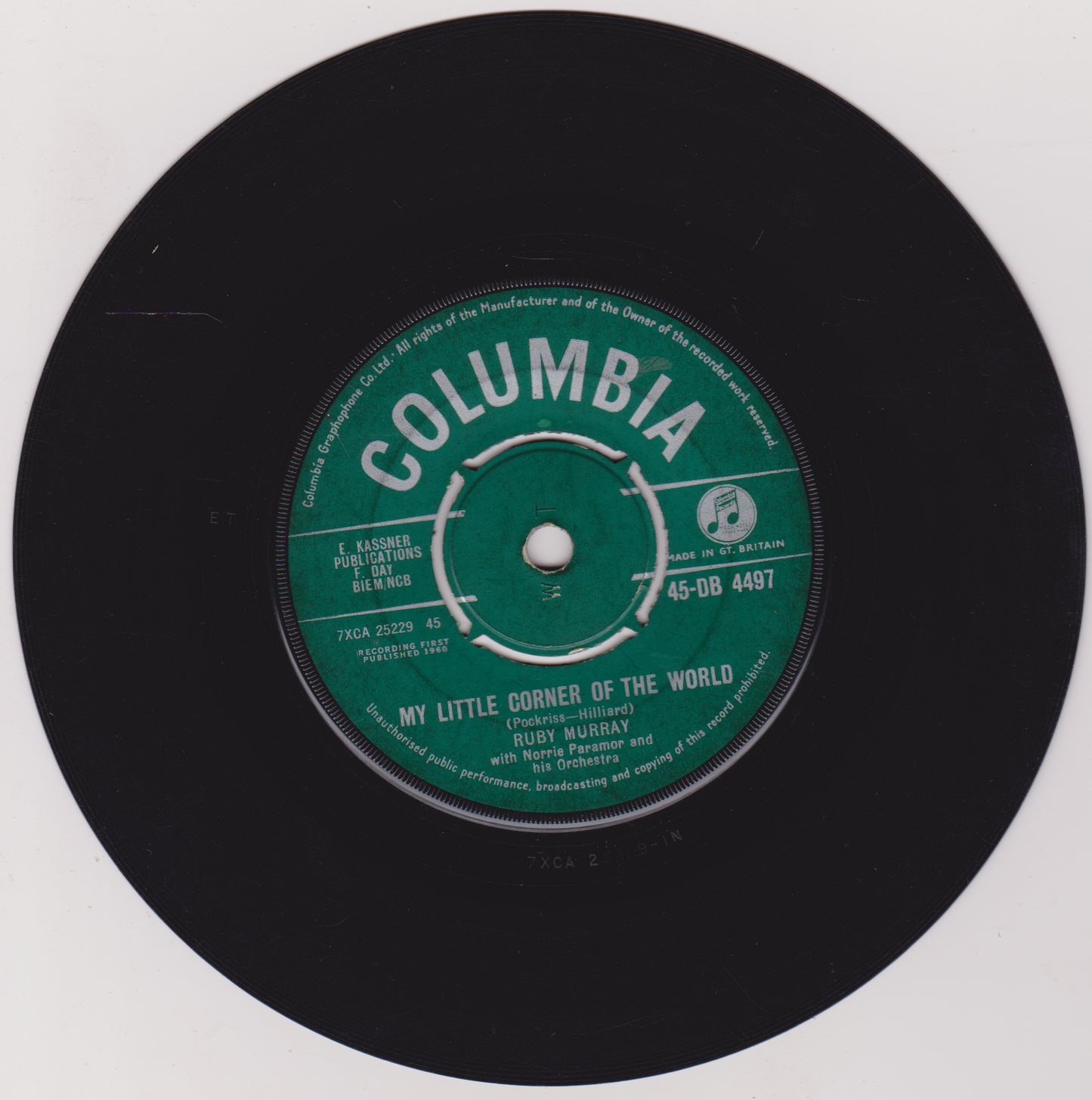 Ruby Murray – My Little Corner Of The World (Columbia 1960) 7" vinyl single VG/-