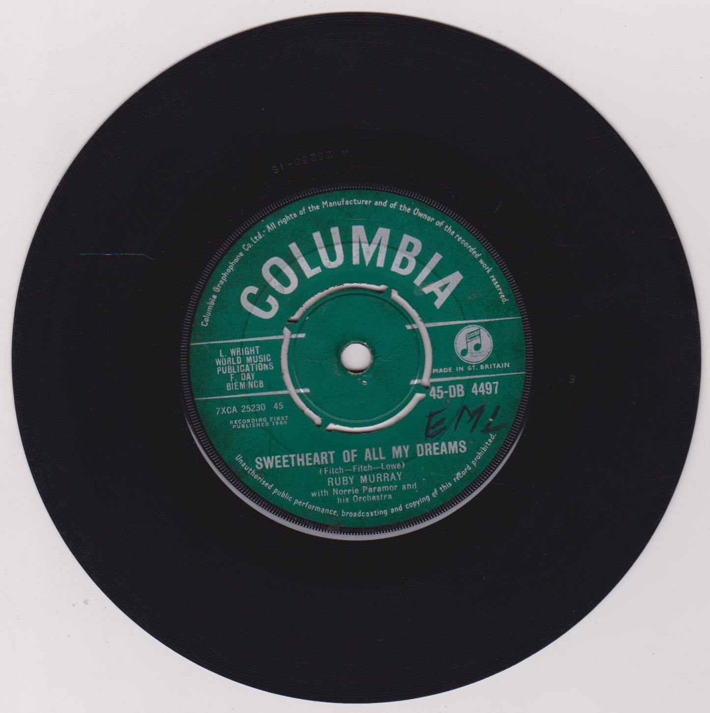 Ruby Murray – My Little Corner Of The World (Columbia 1960) 7" vinyl single VG/-