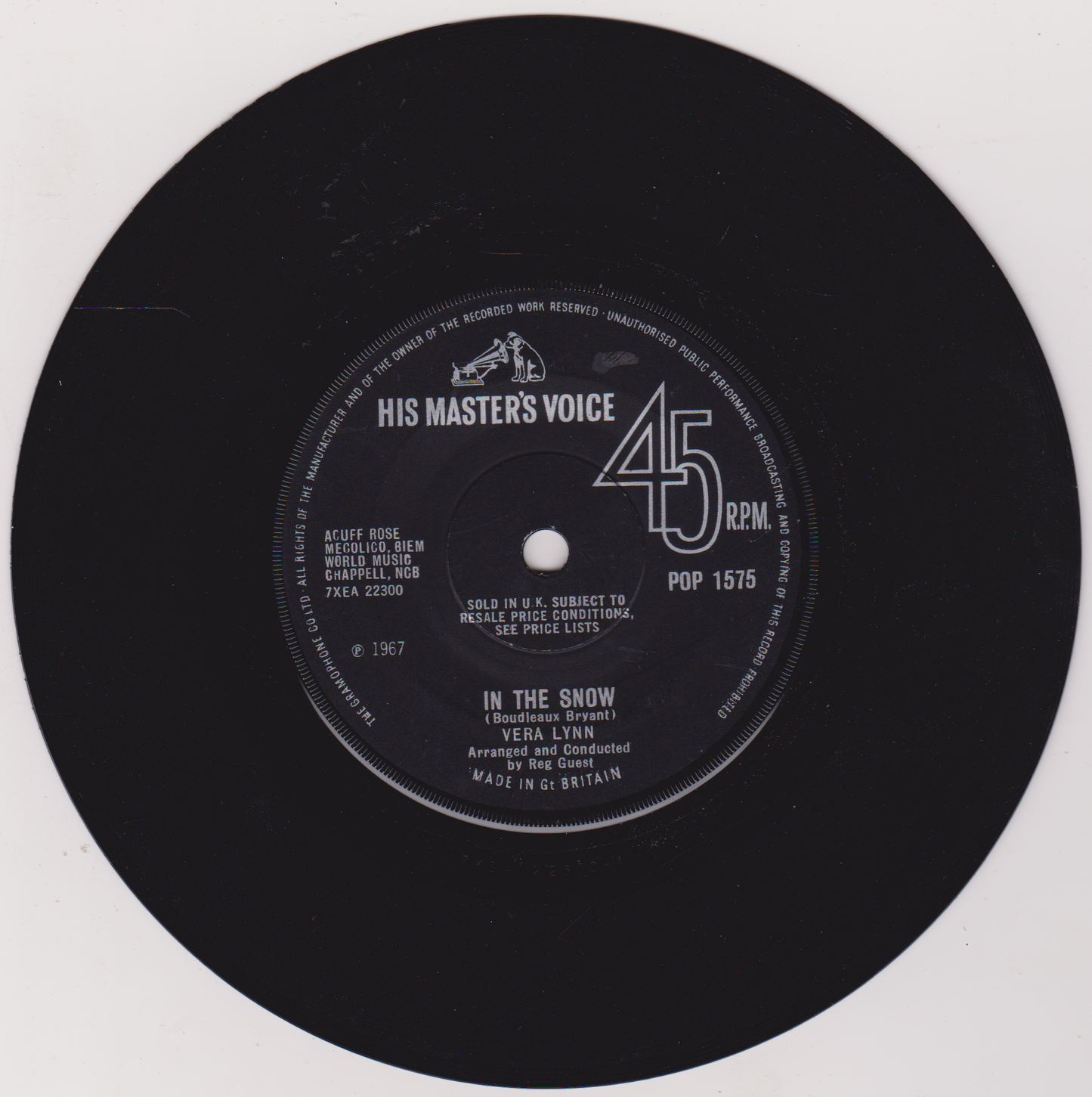 Vera Lynn – It Hurts To Say Goodbye (HMV 1967) 7" vinyl single VG/-