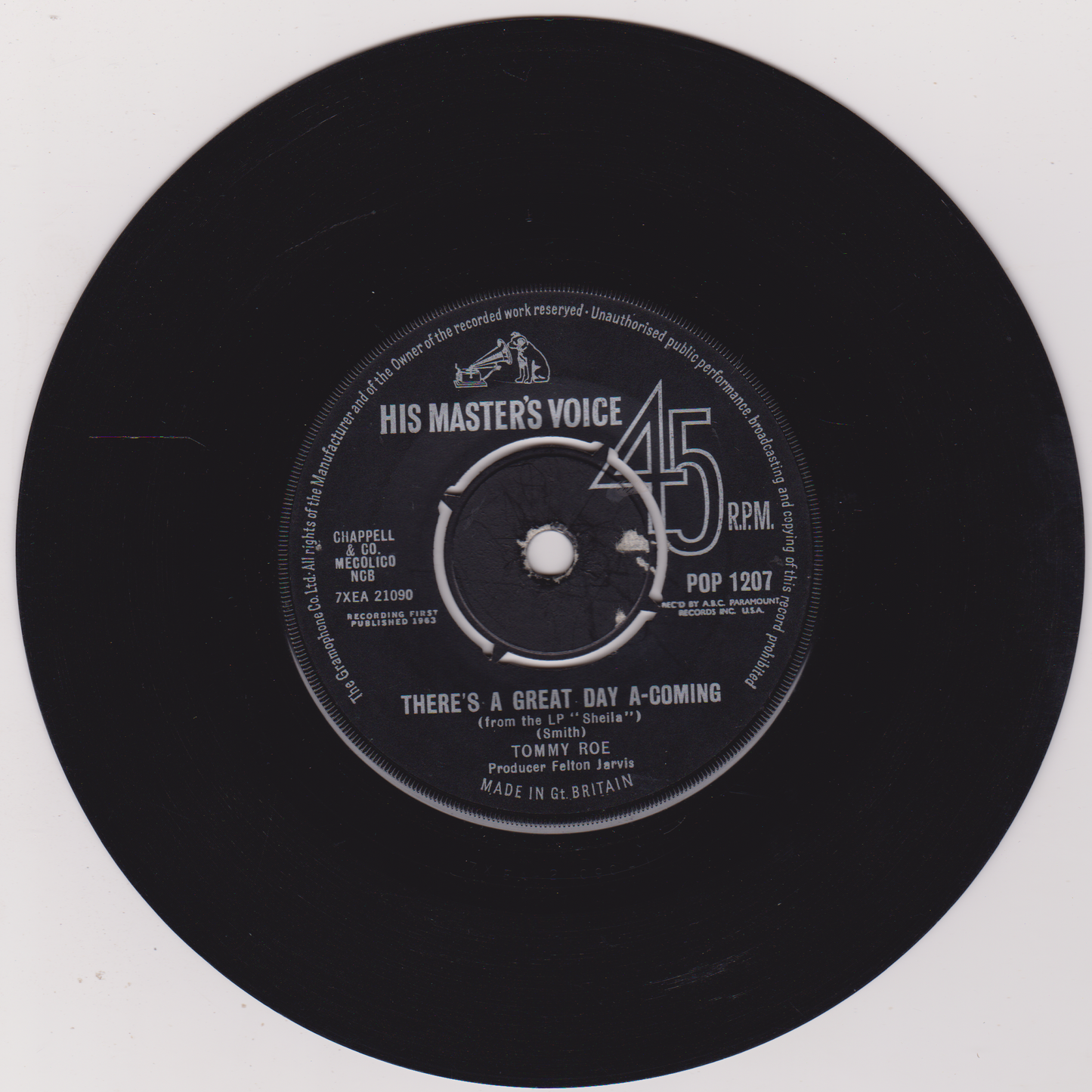 Tommy Roe – Everybody (HMV 1963) 7" vinyl single VG/-