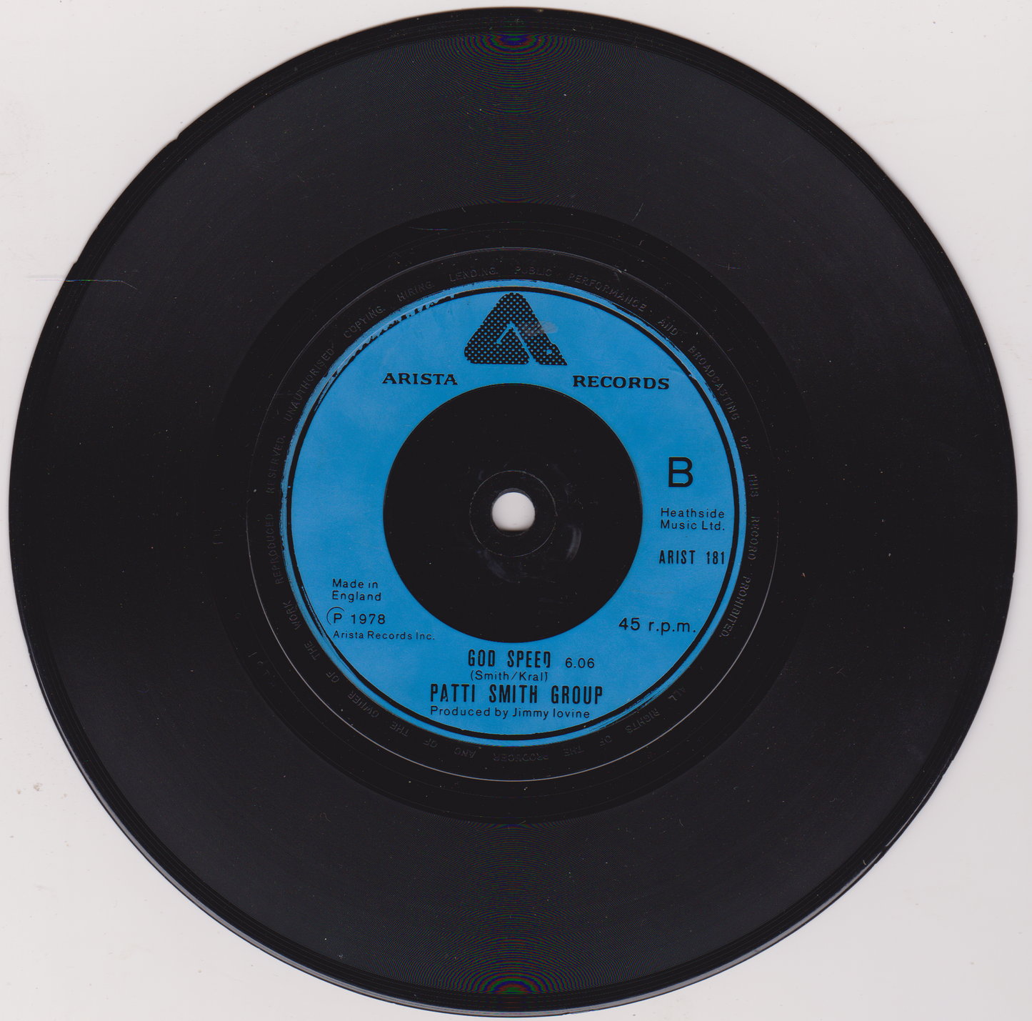 Patti Smith Group – Because The Night (Arista 1978) 7" vinyl single VG/-