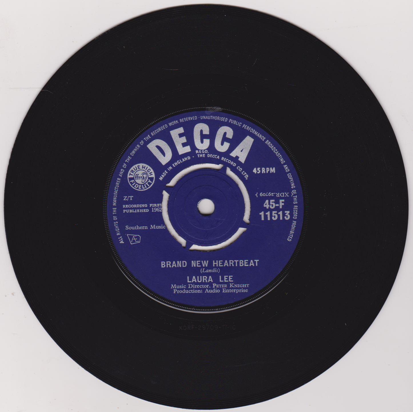 Laura Lee – To Be Young And In Love (Decca 1962) 7" vinyl single VG/-