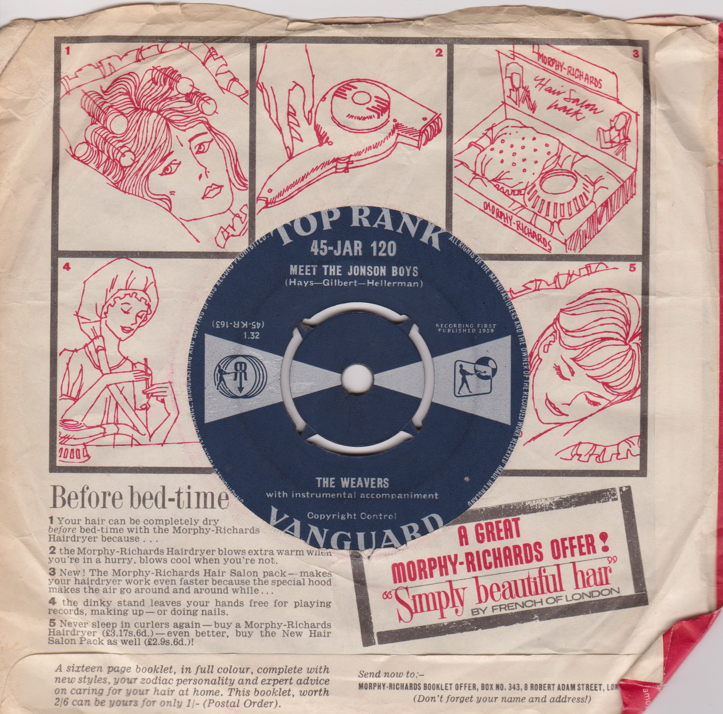The Weavers – Wild Goose Grasses (Top Rank 1959) 7" vinyl single G+/-