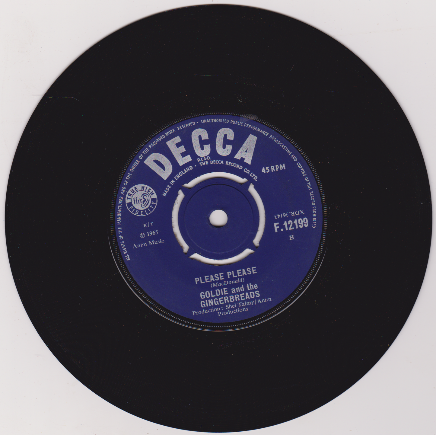 Goldie And The Gingerbreads – Sailor Boy (Decca 1963) 7" vinyl single VG/VG