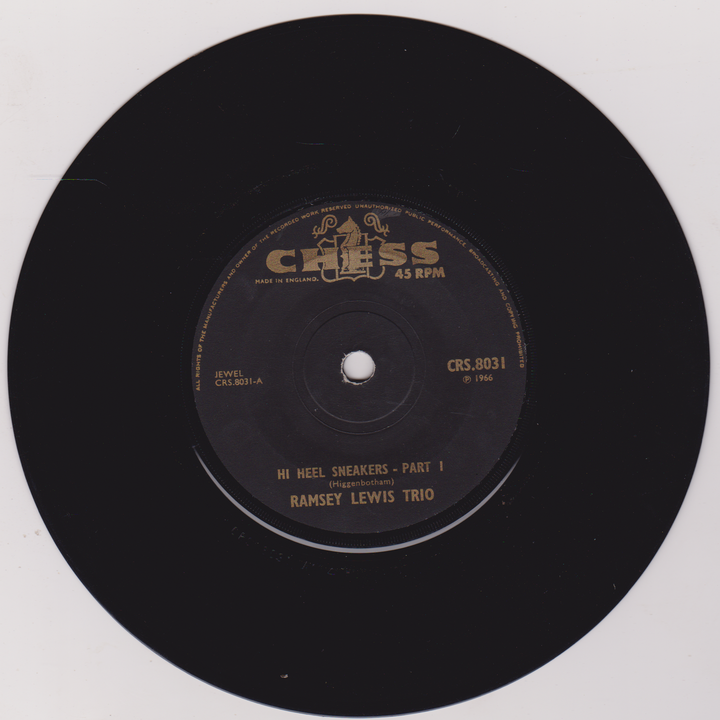 Ramsey Lewis Trio – Hi Heel Sneakers (Chess 1966) 7" vinyl single VG/-