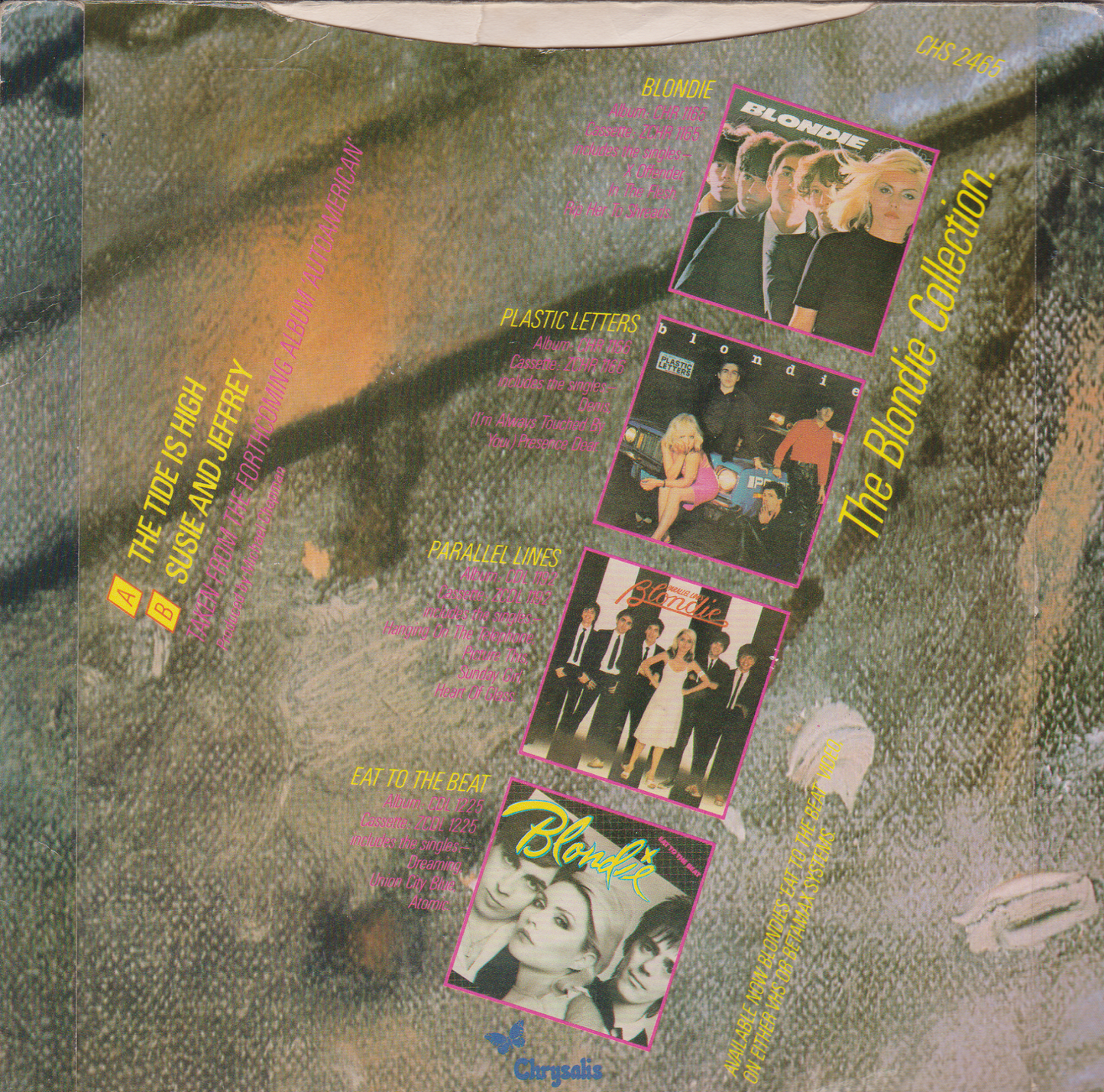 Single cover with text and images of people on a textured background