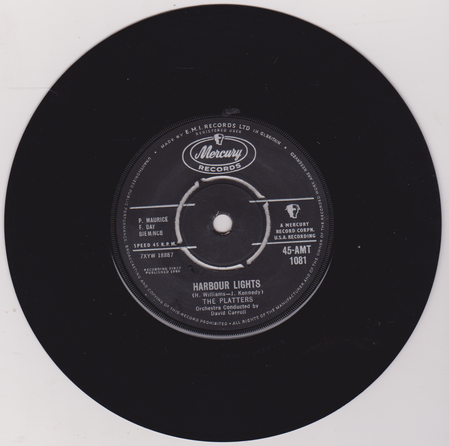 The Platters – Harbour Lights (Mercury 1960) 7" vinyl single VG/-