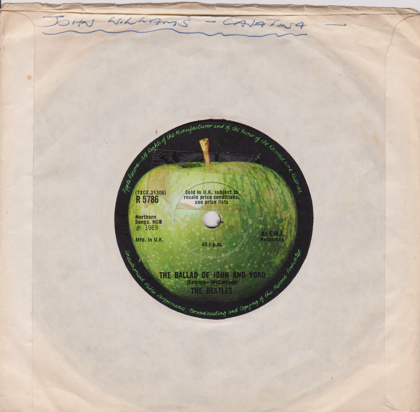 The Beatles - The Ballad Of John And Yoko (Apple 1969) 7" vinyl single G+/-