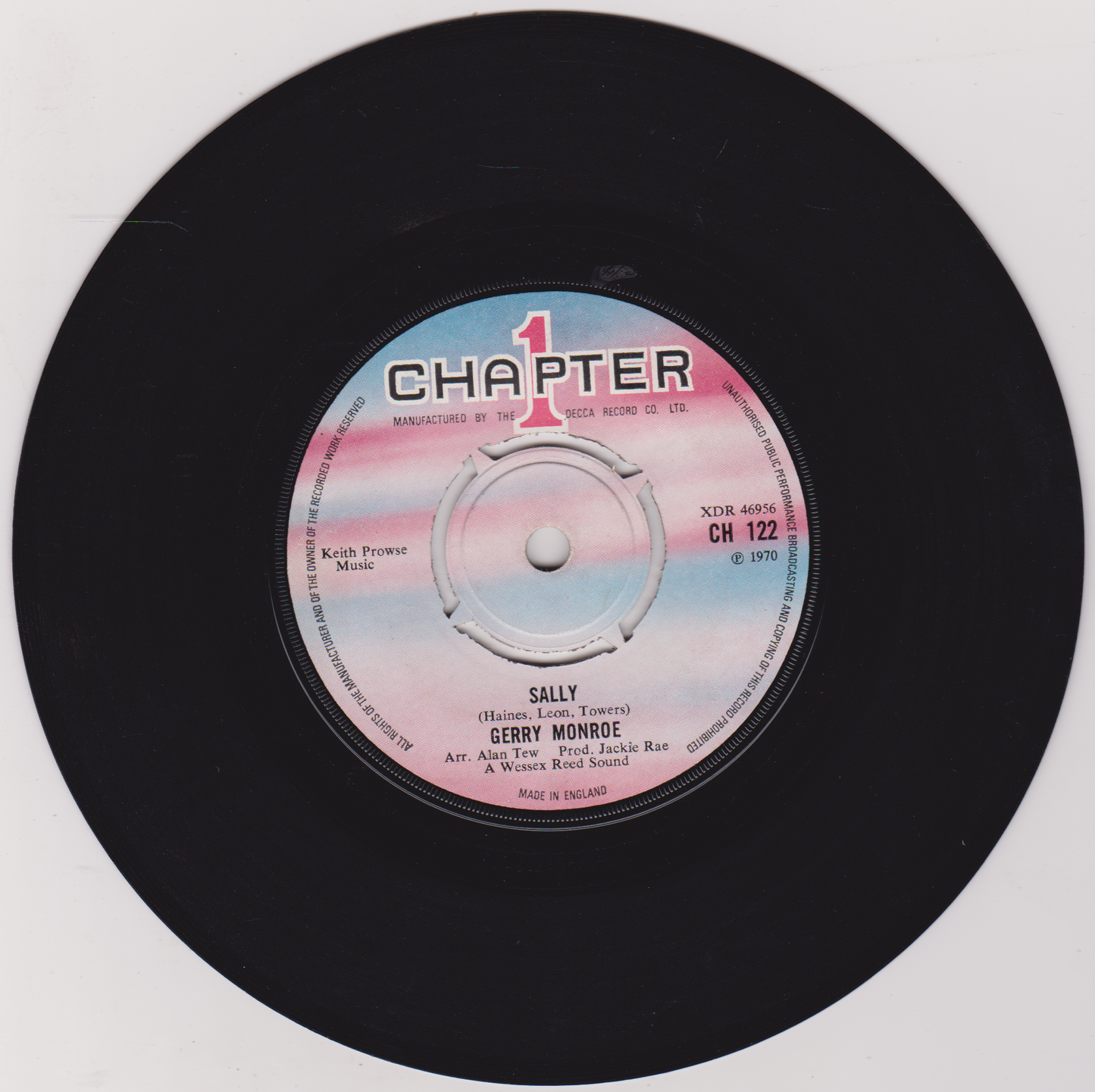 Gerry Monroe - Sally (Chapter 1, 1970) 7" vinyl single VG/-