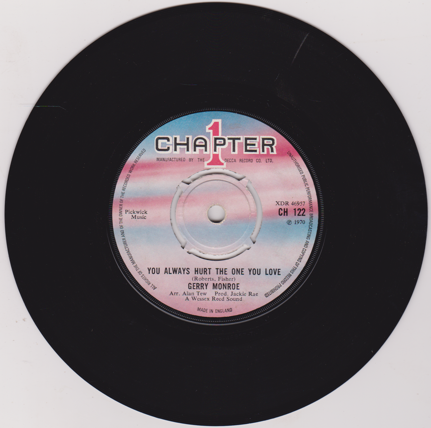 Gerry Monroe - Sally (Chapter 1, 1970) 7" vinyl single VG/-