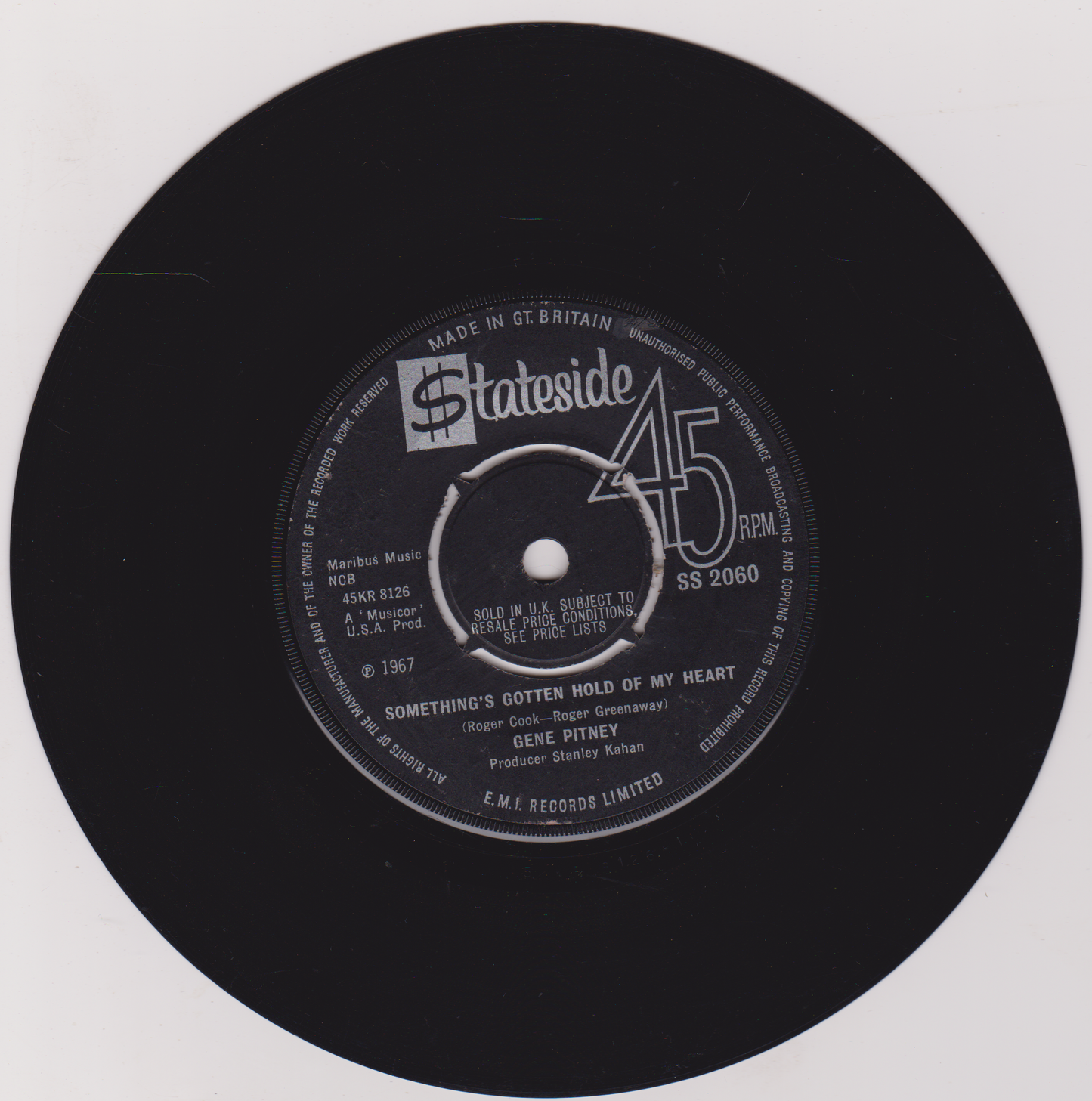 Gene Pitney – Something's Gotten Hold Of My Heart (Stateside 1967) 7" vinyl single G+/-
