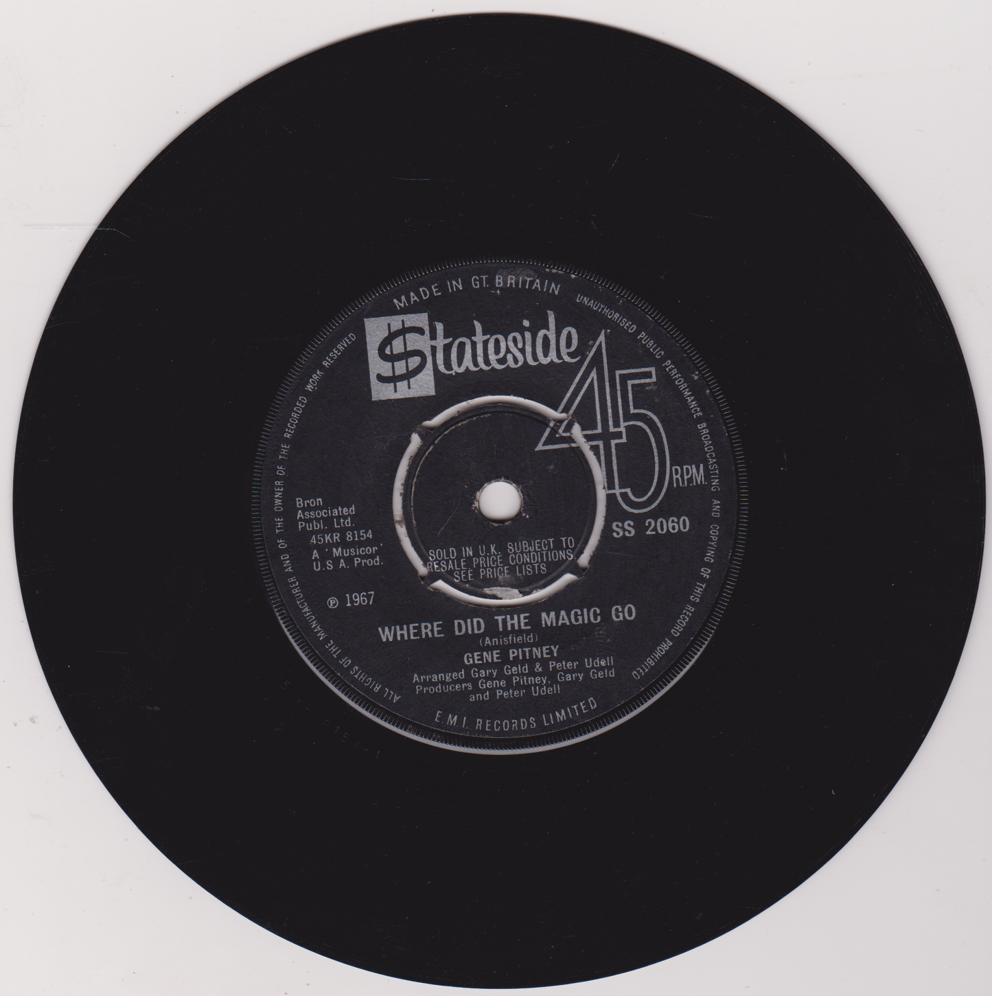 Gene Pitney – Something's Gotten Hold Of My Heart (Stateside 1967) 7" vinyl single G+/-