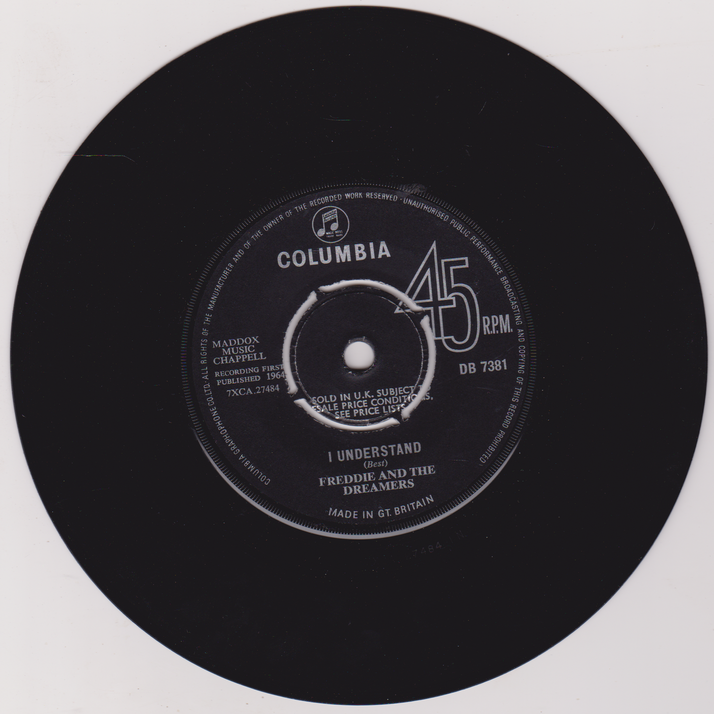 Freddie & The Dreamers – I Understand (Columbia, 1964) 7" vinyl single VG/G+