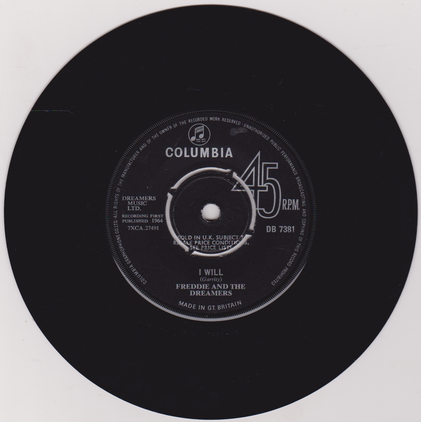 Freddie & The Dreamers – I Understand (Columbia, 1964) 7" vinyl single VG/G+