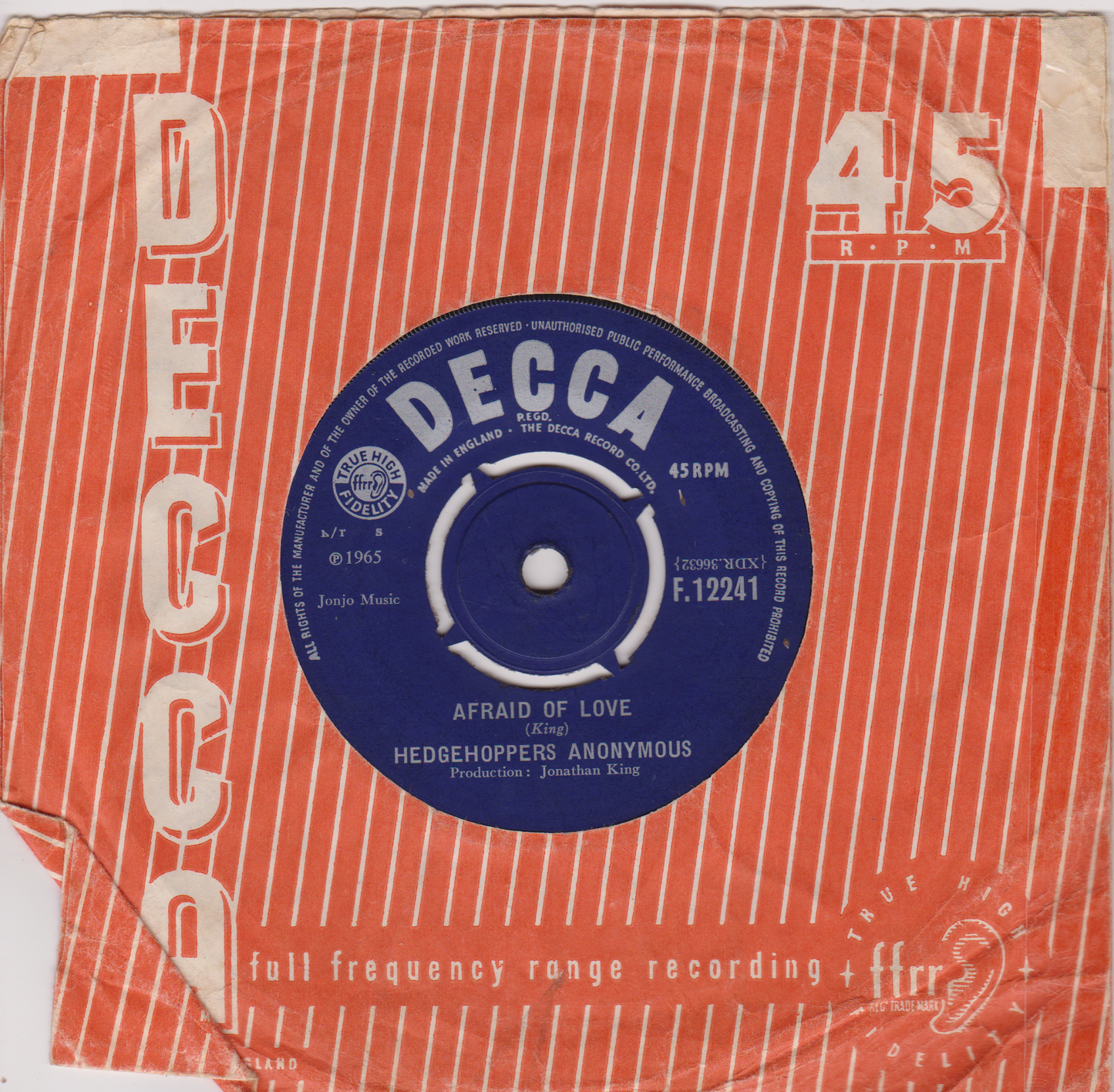 Hedgehoppers Anonymous – It's Good News Week (Decca 1965) 7" vinyl single VG/-