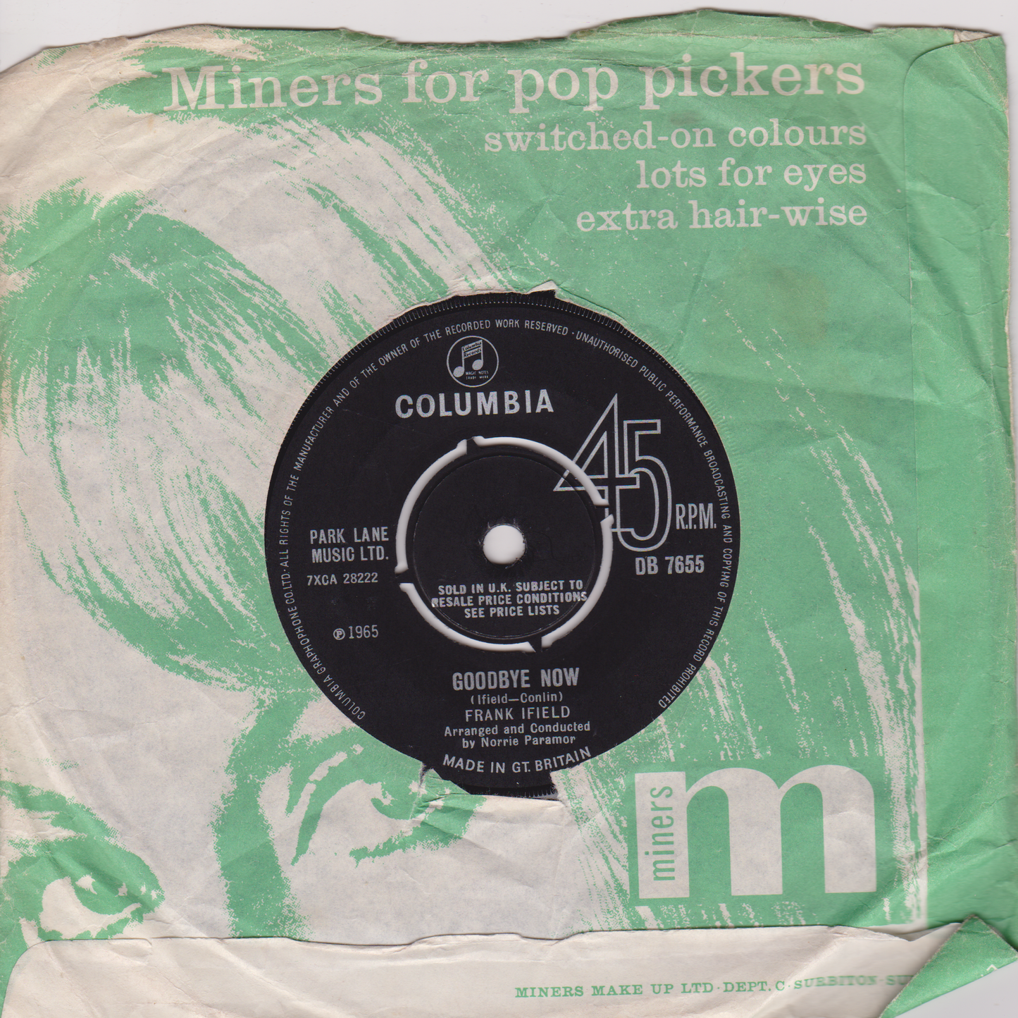 Frank Ifield - Paradise (Columbia 1965) 7" vinyl single VG/VG