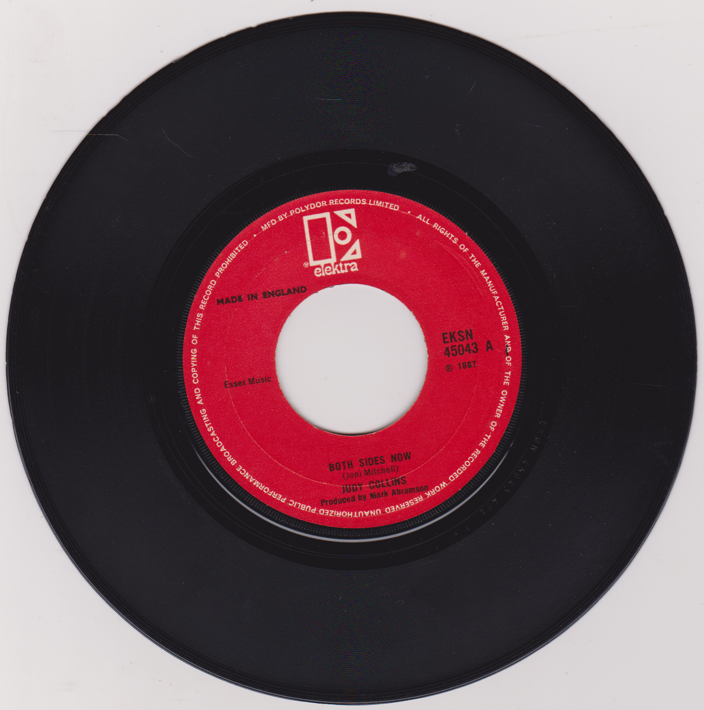 Judy Collins – Both Sides Now (Elektra 1967) 7" vinyl single G+/- jukebox
