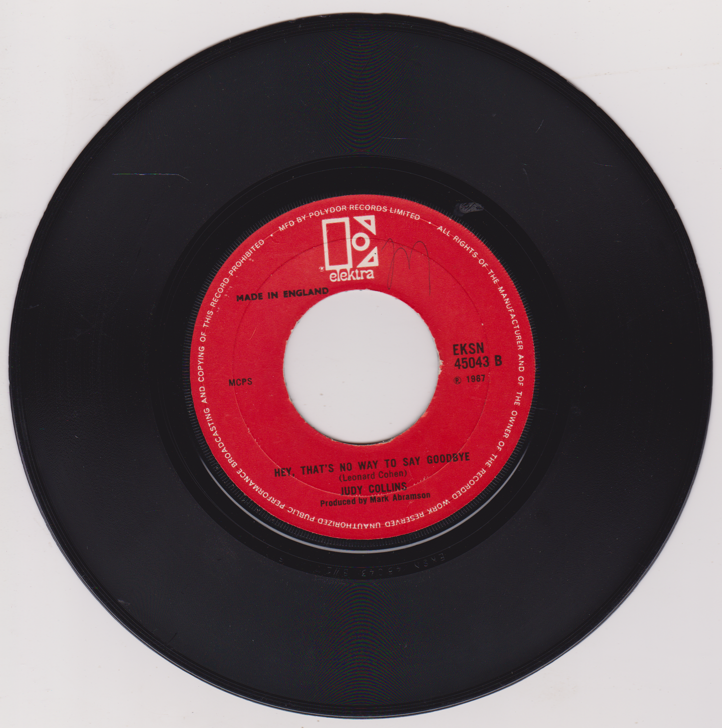 Judy Collins – Both Sides Now (Elektra 1967) 7" vinyl single G+/- jukebox