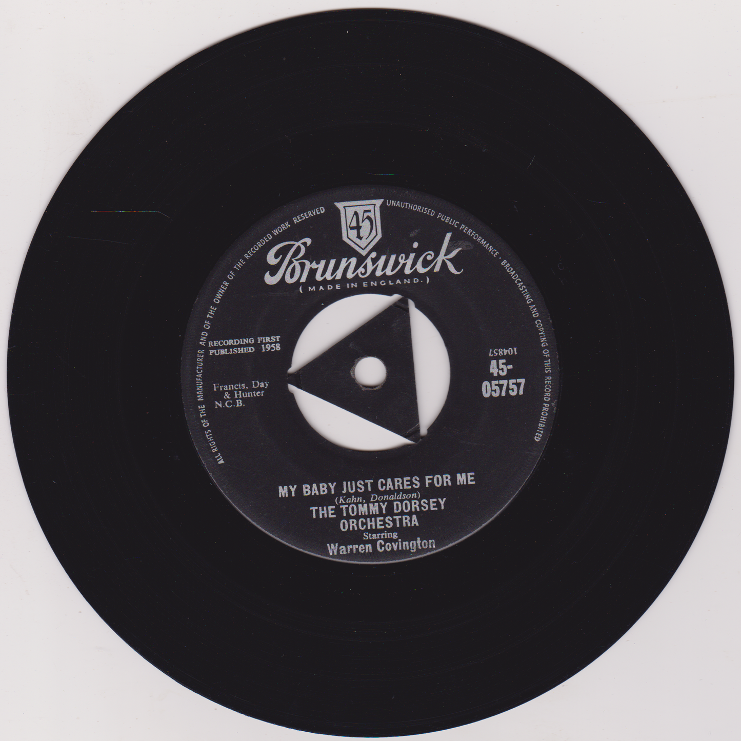 The Tommy Dorsey Orchestra - Tea For Two Cha Cha (Brunswick 1958) 7" vinyl single VG/-