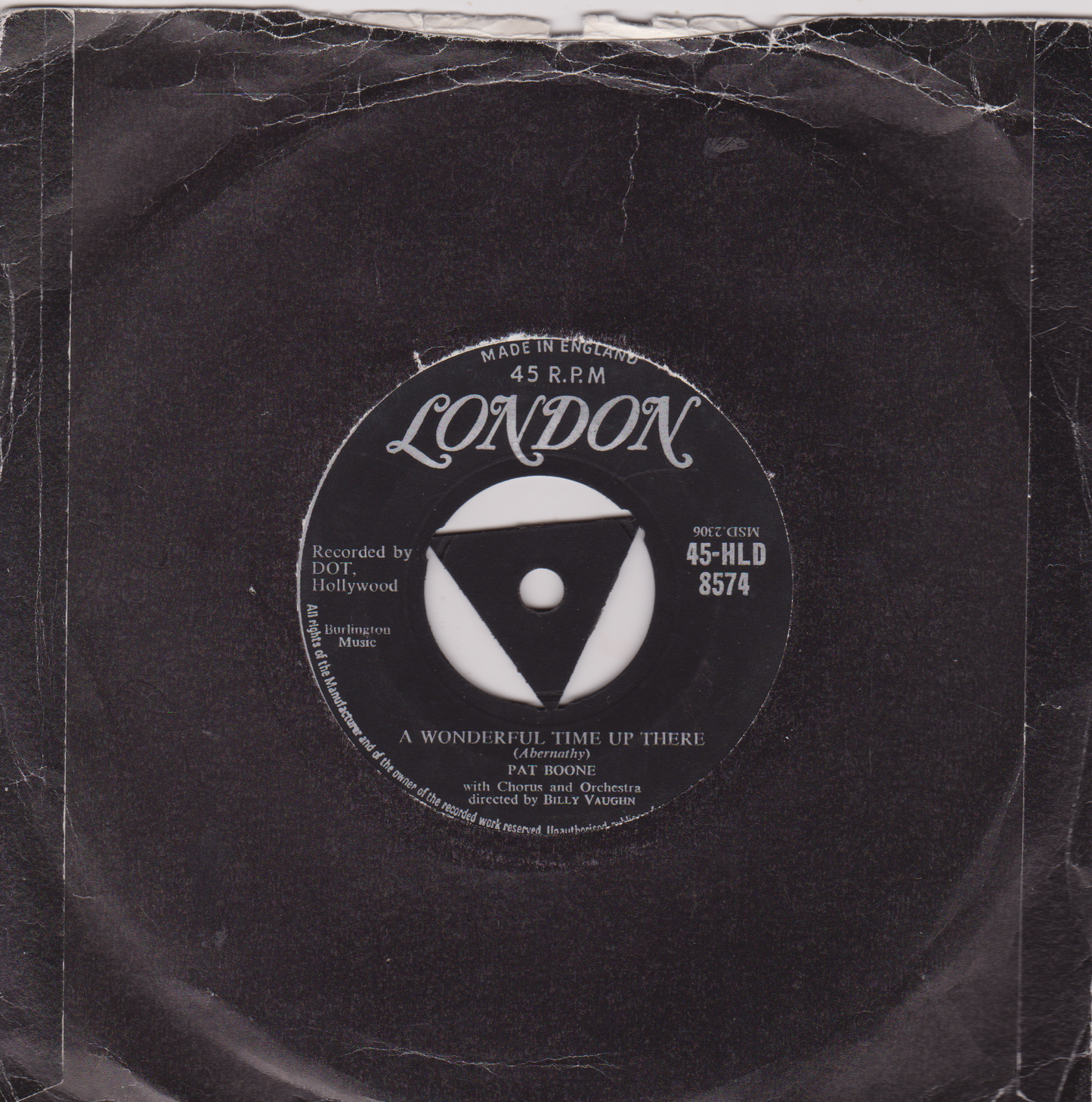 Pat Boone - It's Too Soon To Know (London 1958) 7" vinyl single VG/-