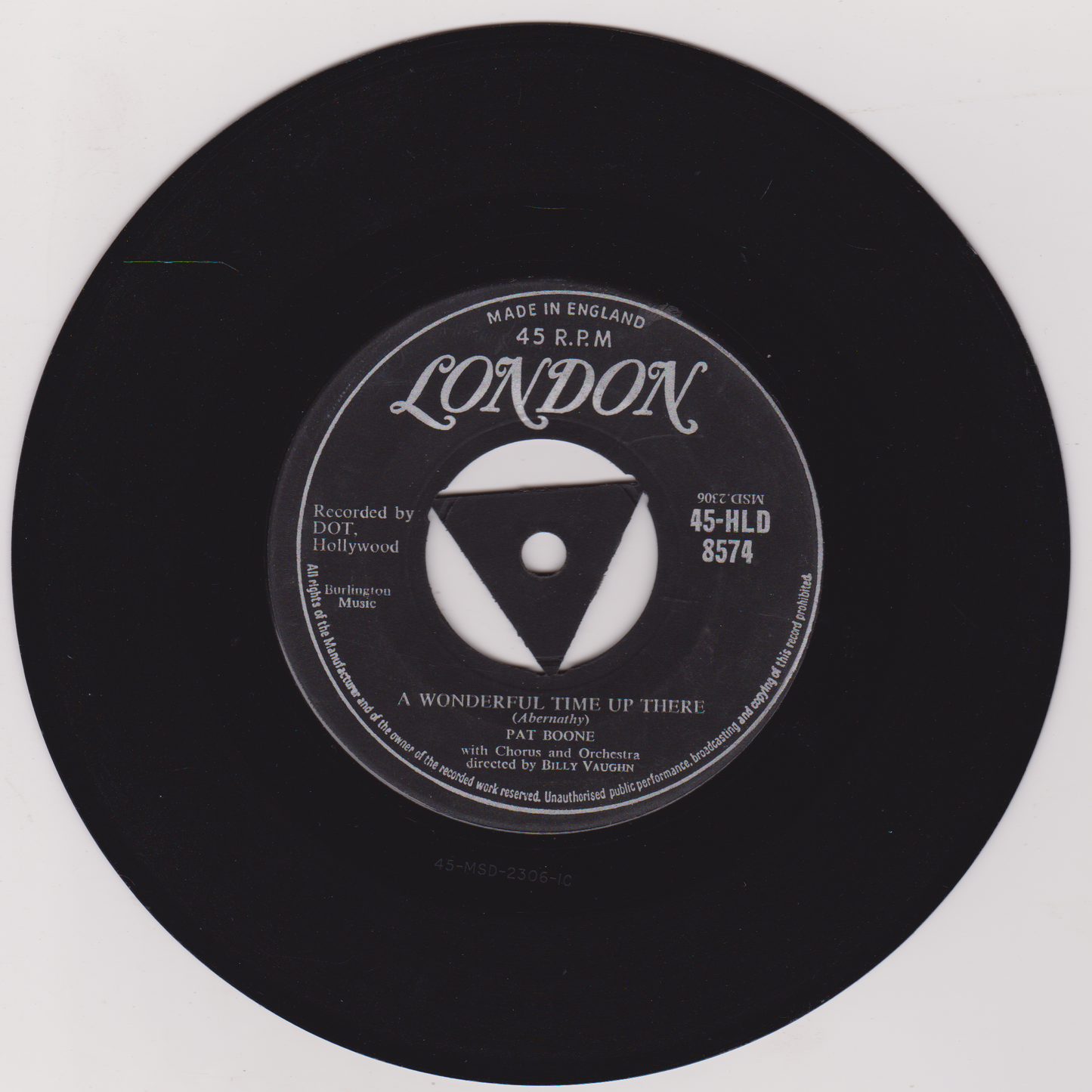 Pat Boone - It's Too Soon To Know (London 1958) 7" vinyl single VG/-