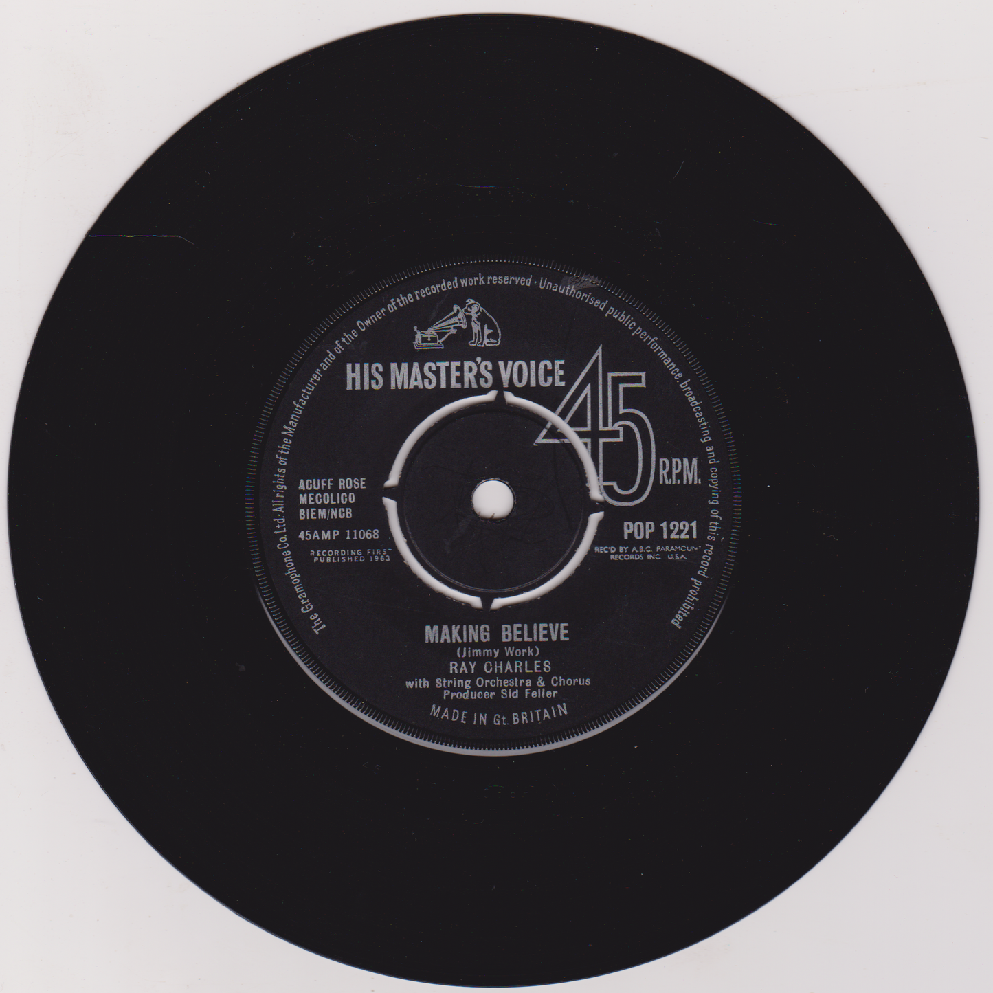 Ray Charles – Busted (HMV 1963) 7" vinyl single VG/VG