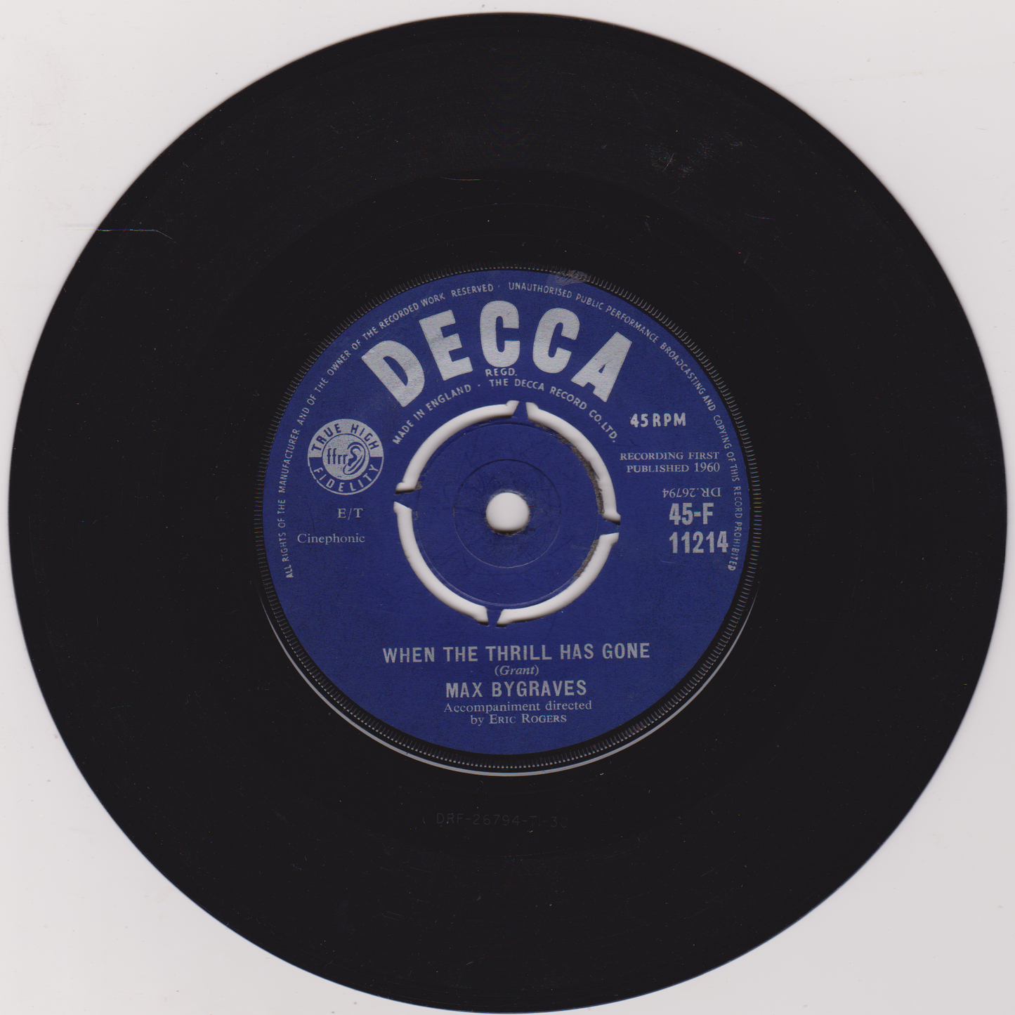 Max Bygraves – Fings Ain't Wot They Used T'Be (Decca 1960) 7" vinyl single VG/-
