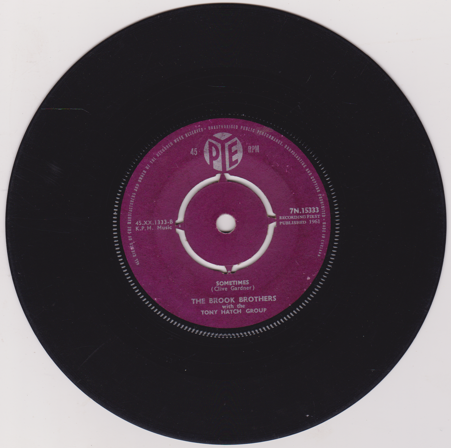 The Brook Brothers With The Tony Hatch Group – Warpaint (Pye 1961) 7" vinyl single G+/-