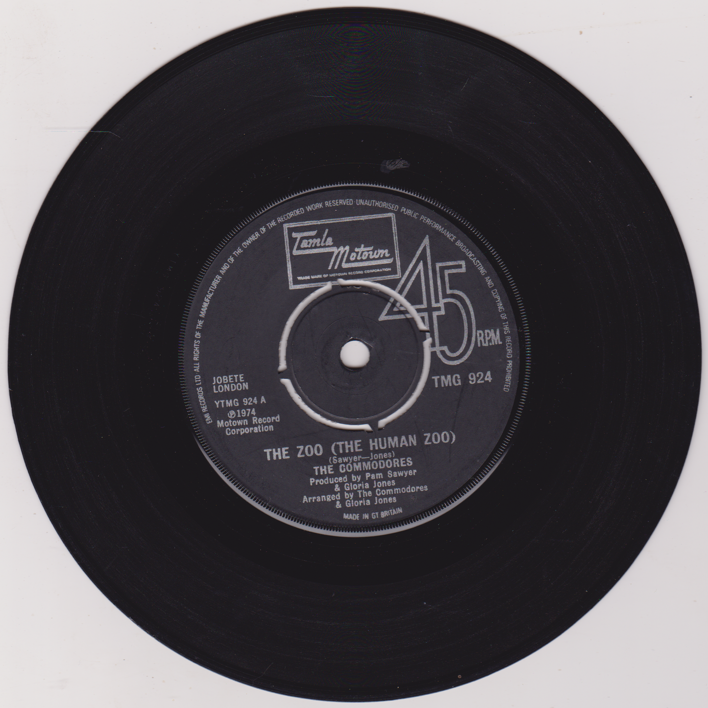 The Commodores – The Zoo (The Human Zoo) (Tamla 1974) 7" vinyl single G+/-