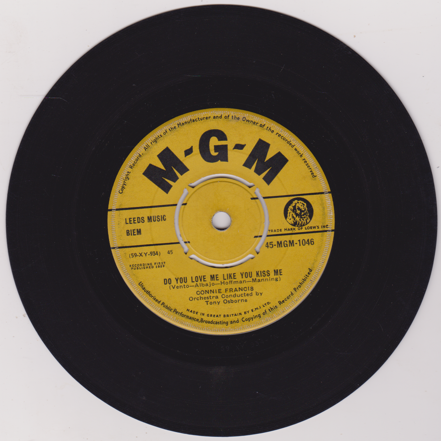 Connie Francis – Among My Souvenirs (MGM 1959) 7" vinyl single G+/-