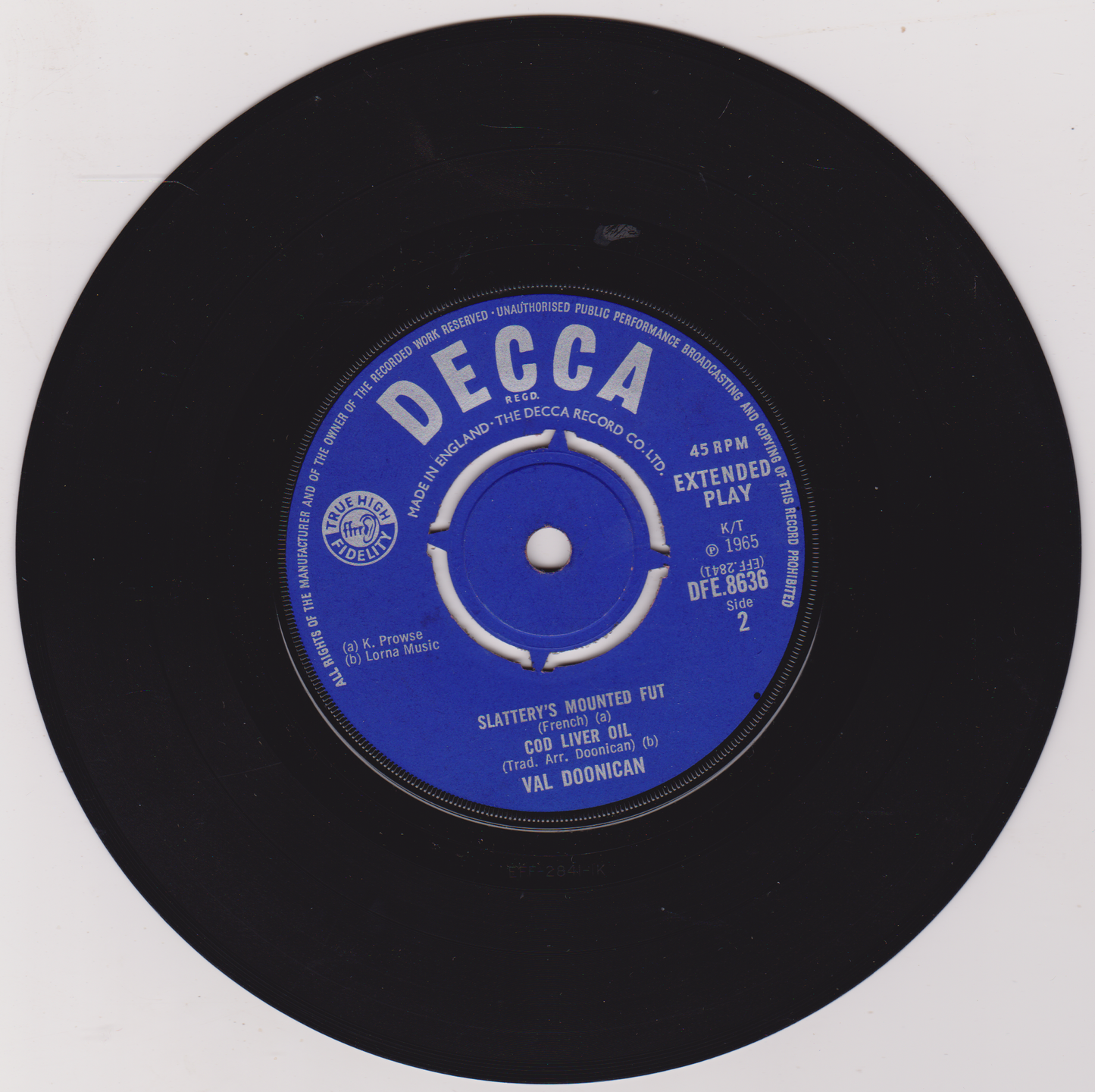 Val Doonican – Irish Shades Of Val Doonican (Decca, 1965) 7" vinyl P/S EP VG/VG