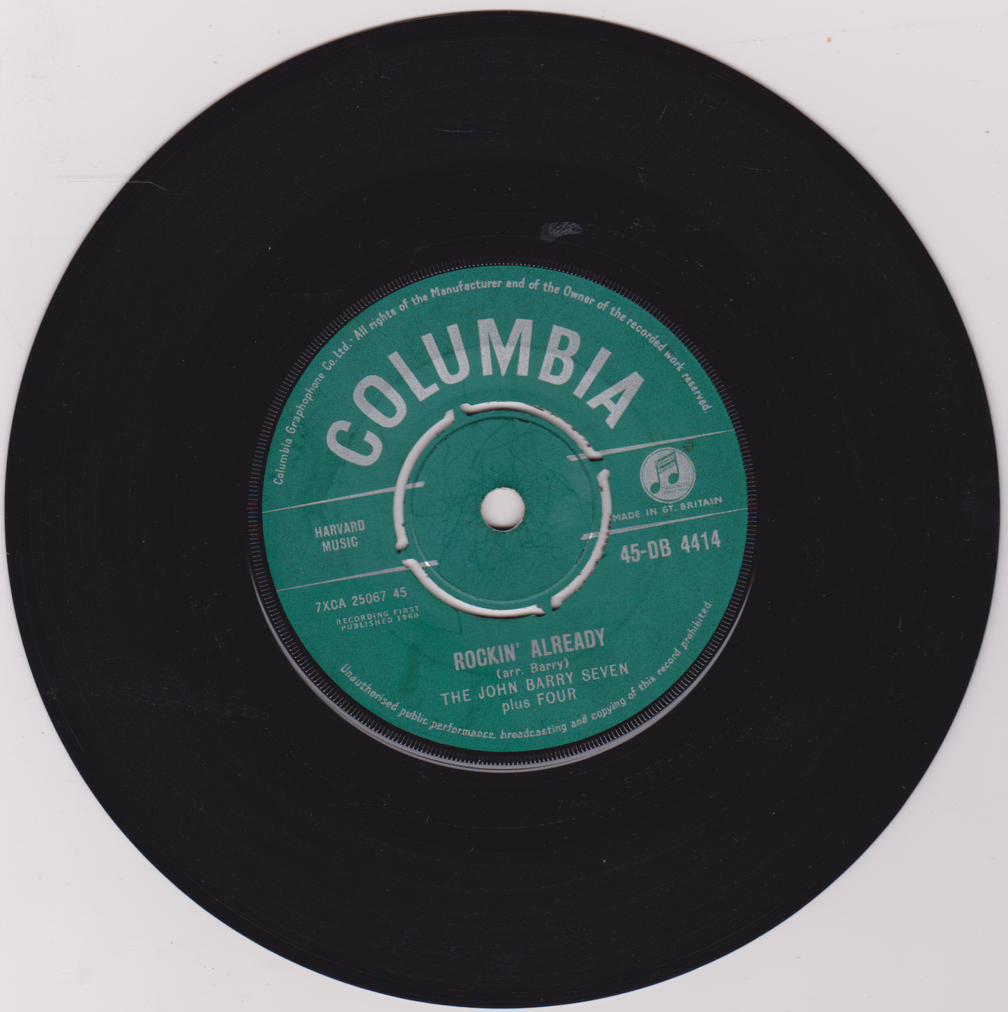 Vinyl record with Columbia label on a white background