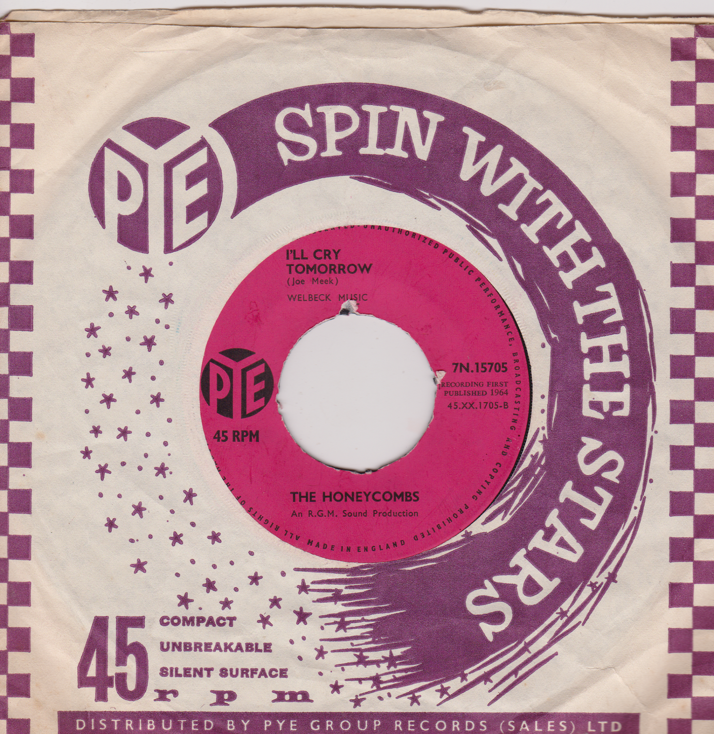The Honeycombs – Is It Because? (Pye 1964) 7" vinyl single VG/-