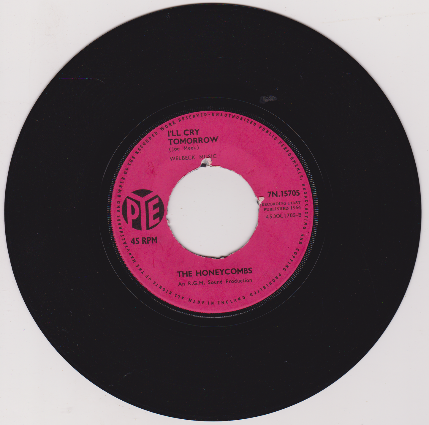 The Honeycombs – Is It Because? (Pye 1964) 7" vinyl single VG/-