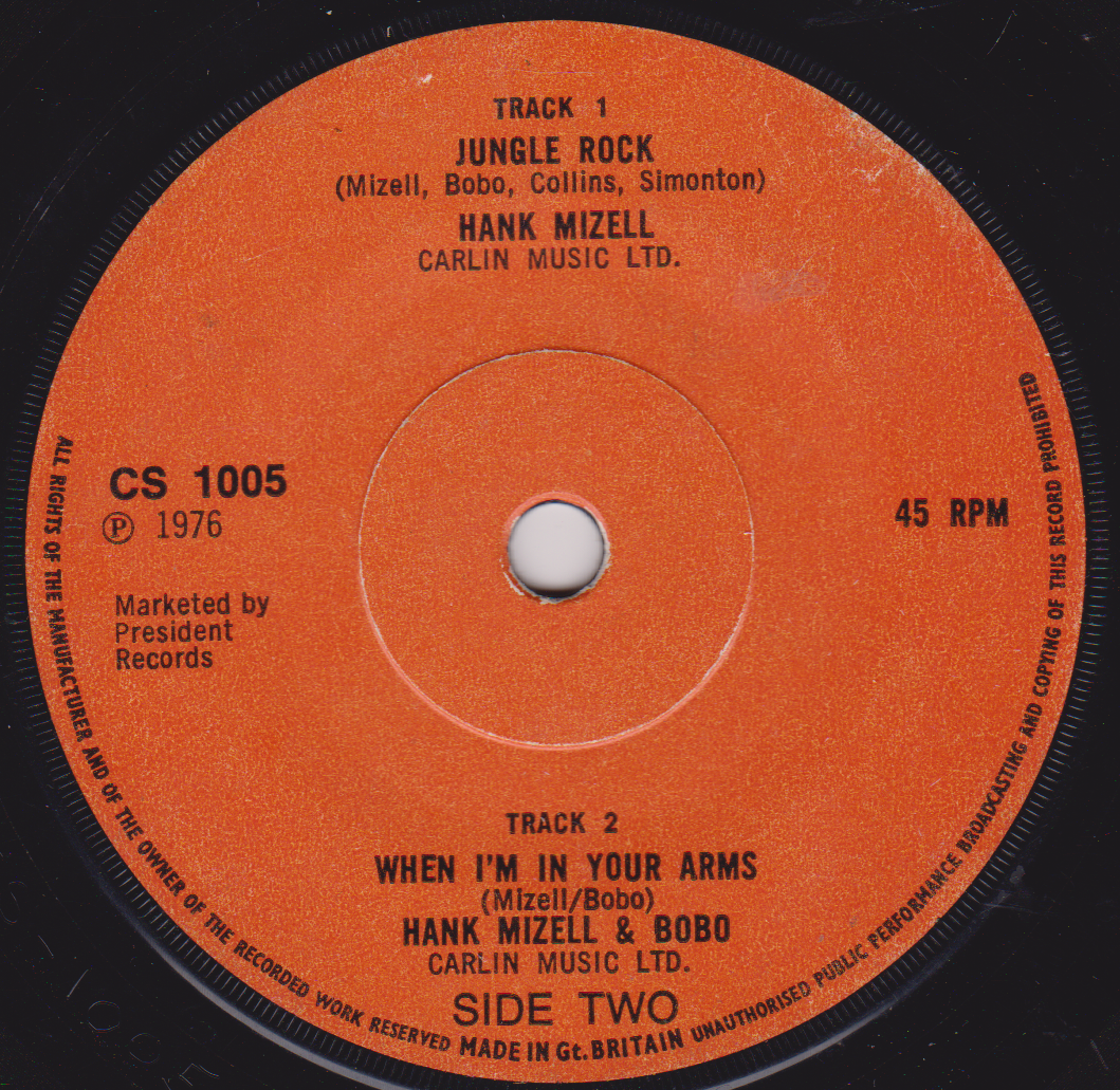 Hank Mizell – Jungle Rock (Charly 1976) 7" vinyl single G+/-