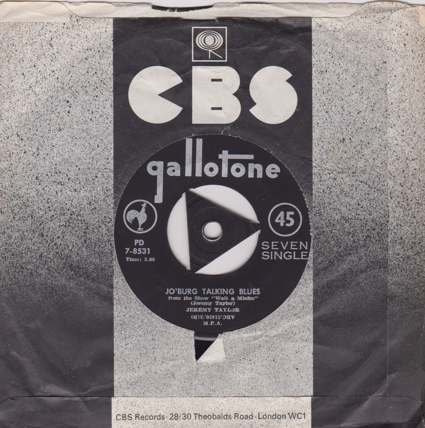 Jeremy Taylor – Ag Pleez Deddy (Gallotone 1962) 7" vinyl single G+/- South Africa