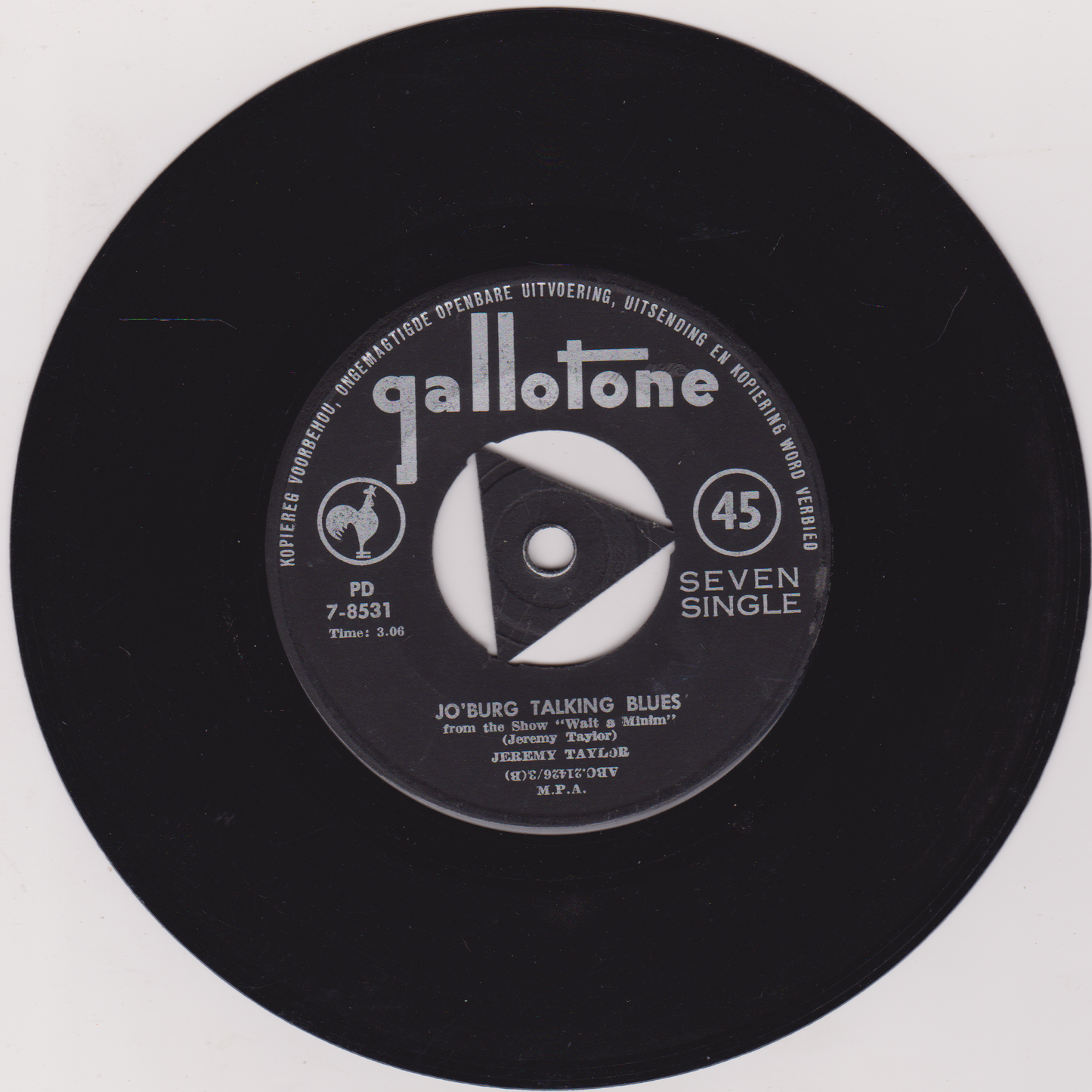 Jeremy Taylor – Ag Pleez Deddy (Gallotone 1962) 7" vinyl single G+/- South Africa