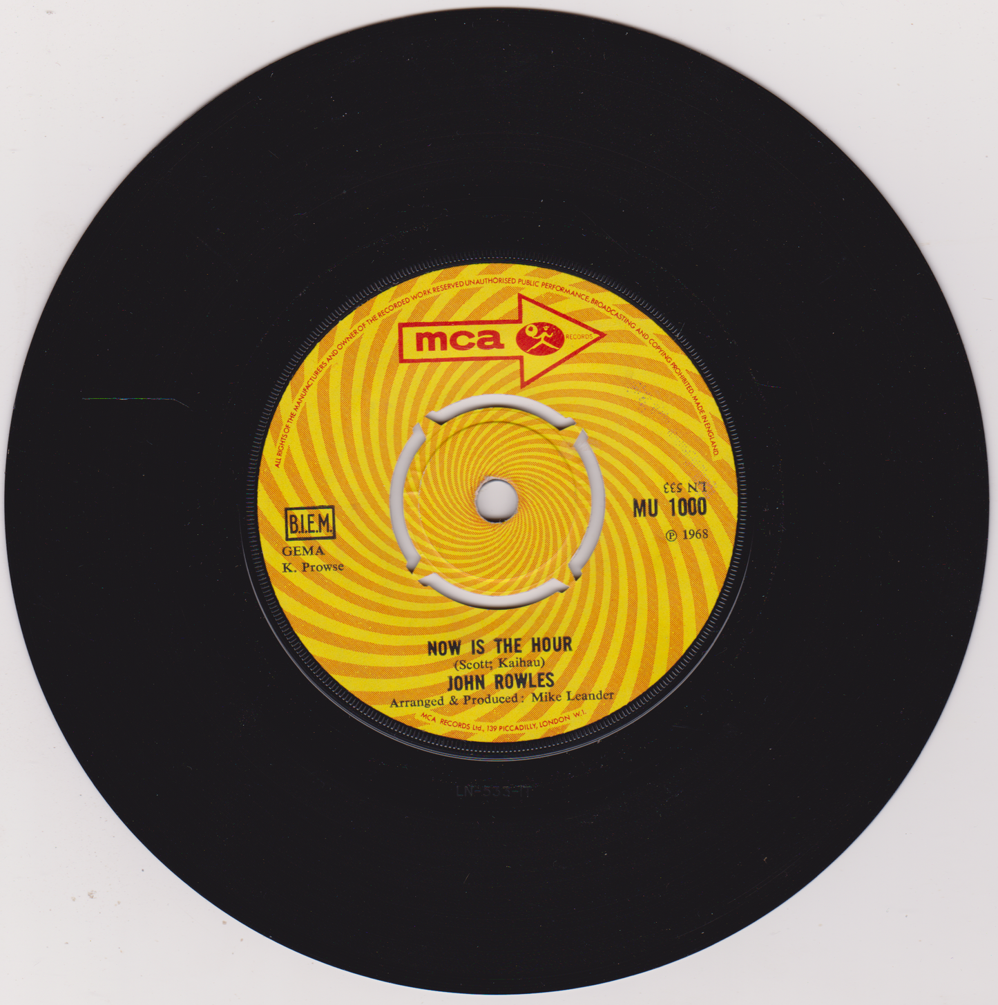 John Rowles – If I Only Had Time (MCA) 7" vinyl single VG/G+