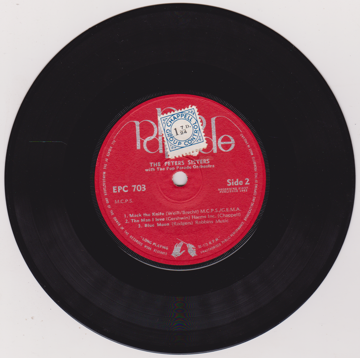 The Peters Sisters With The Pop Parade Orchestra (Pop Parade 1962) 7" vinyl EP VG/VG 33rpm