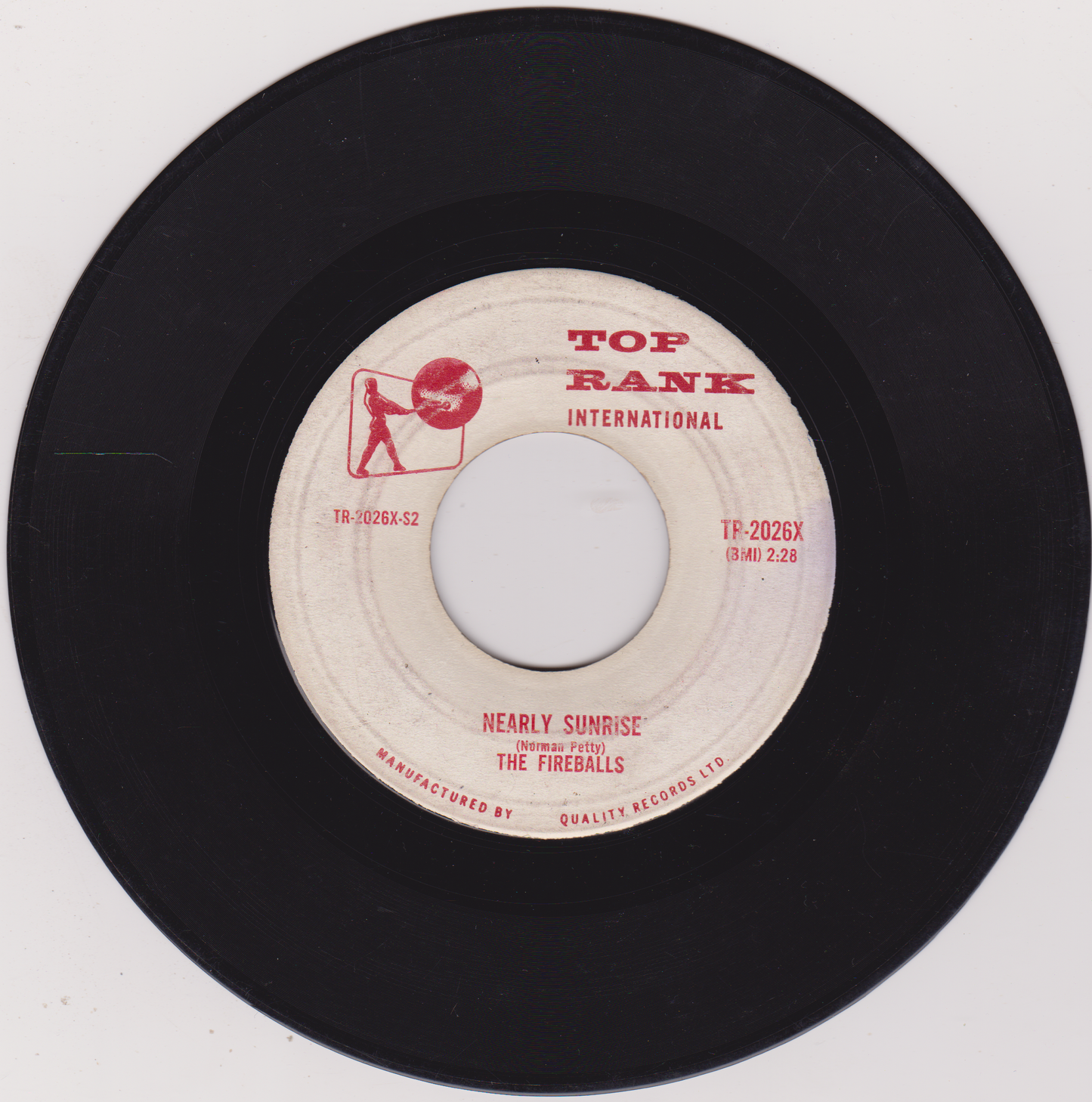 The Fireballs – Bulldog (Top Rank 1959) 7" vinyl single G+/- Canada jukebox centre