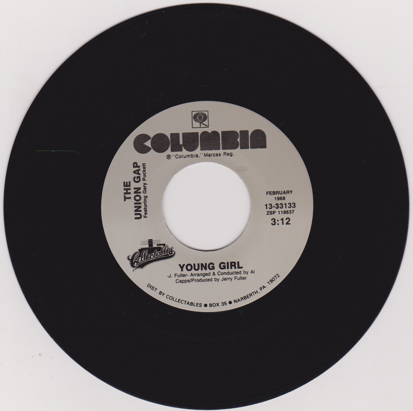 The Union Gap Featuring Gary Puckett – Woman, Woman (Columbia) 7" vinyl single VG/- US jukebox