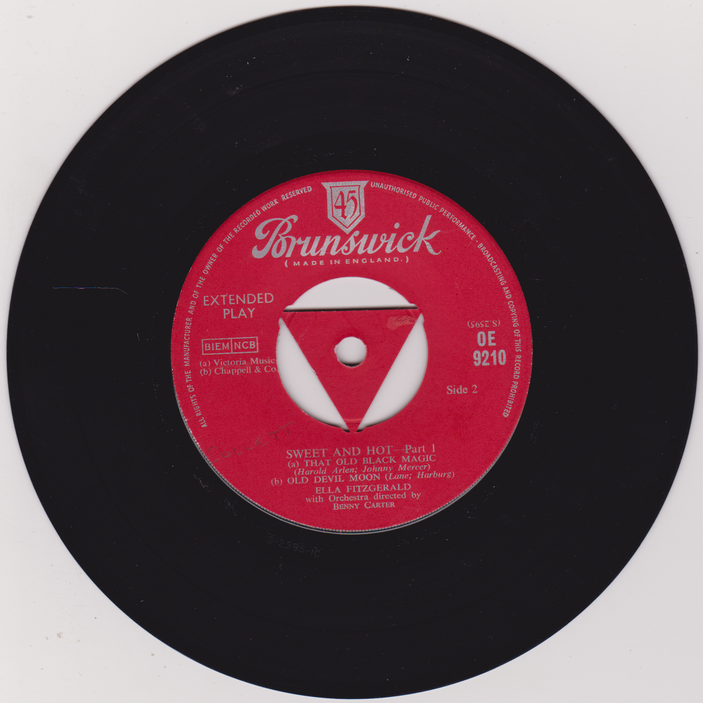 Ella Fitzgerald – Sweet And Hot Part 1 (Brunswick) 7" vinyl EP VG/VG