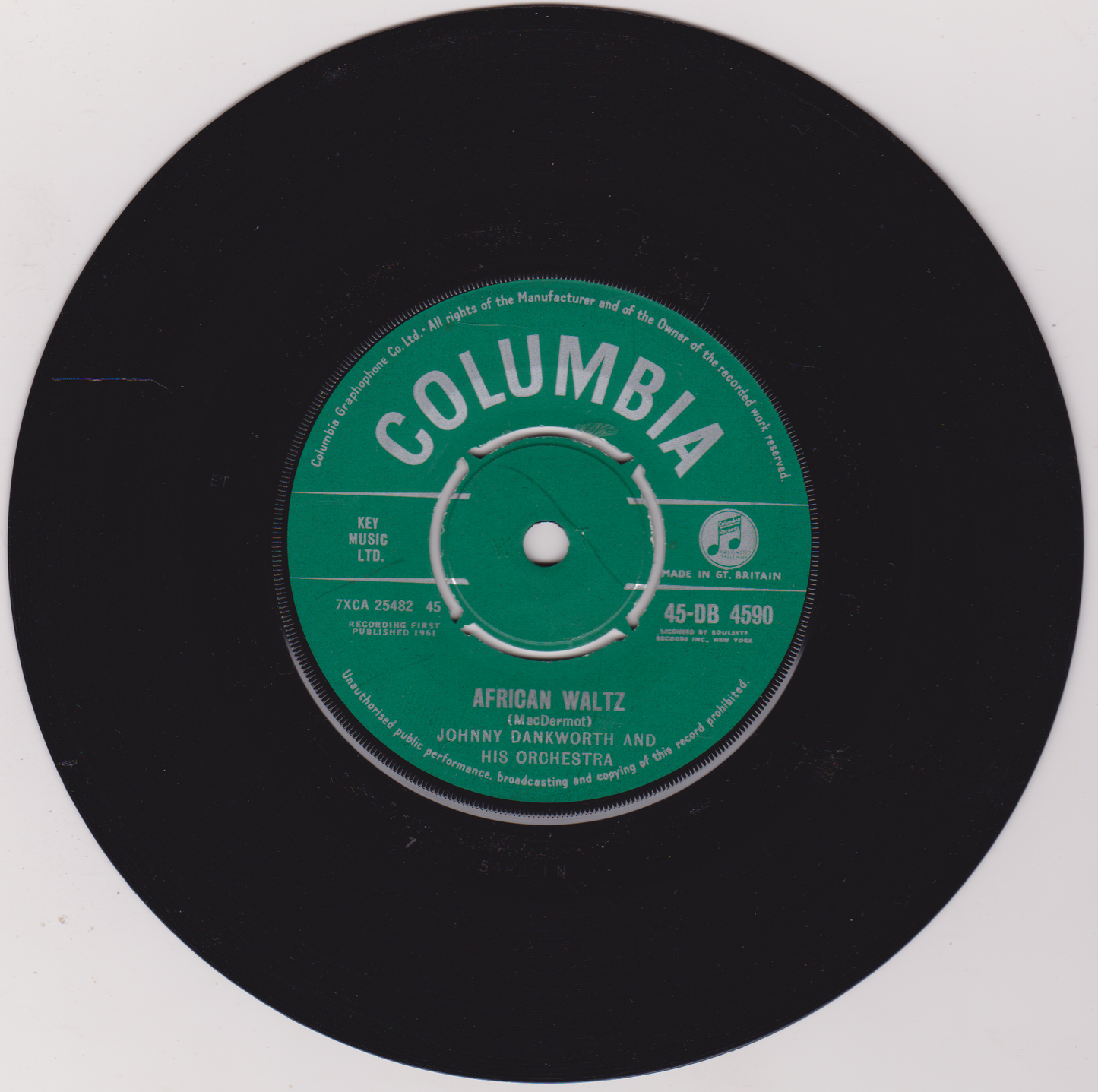 Johnny Dankworth And His Orchestra – African Waltz (Columbia 1961) 7" vinyl single VG/-