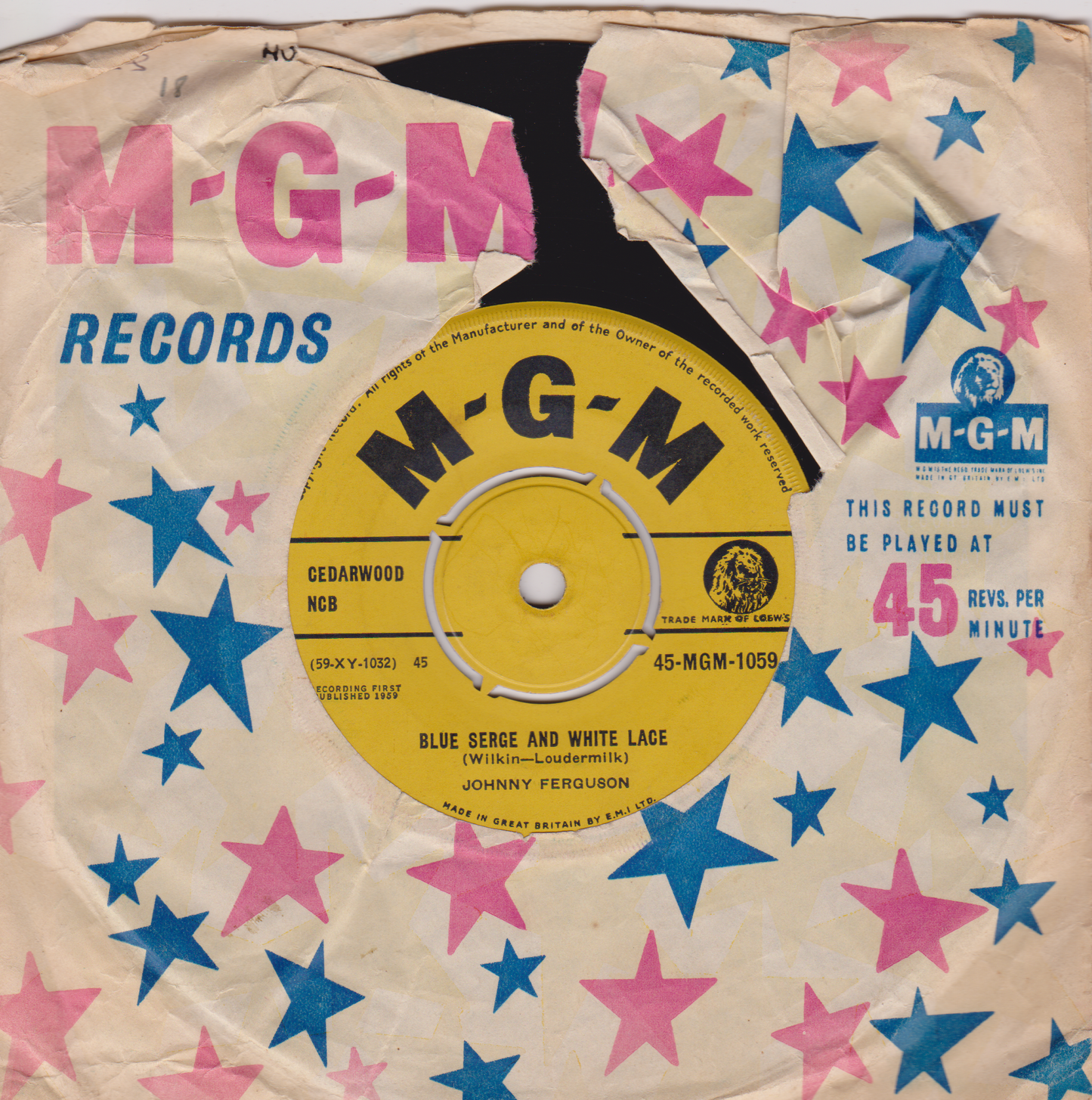 Johnny Ferguson – Angela Jones (MGM 1960) 7" vinyl single VG/G