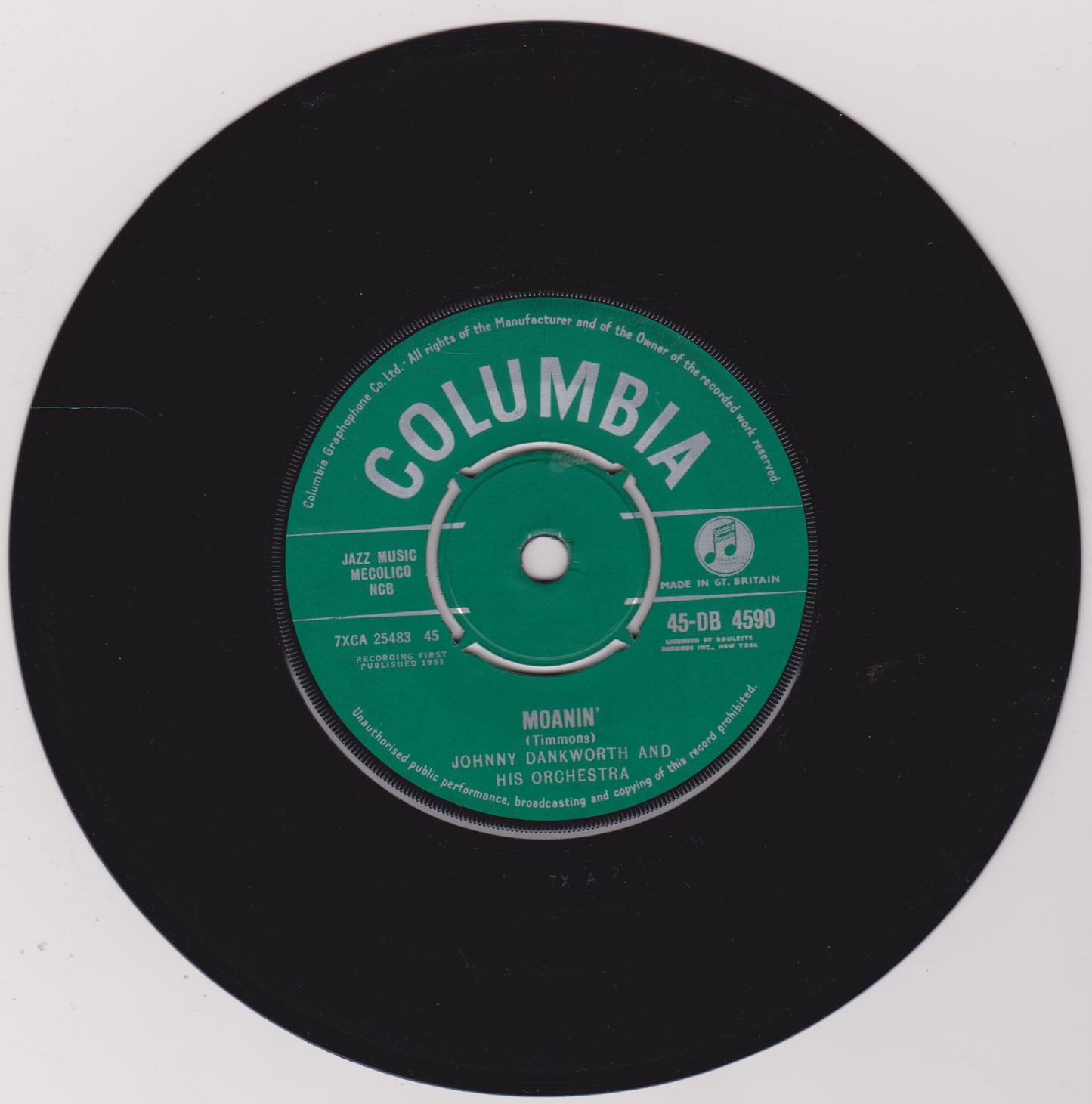 Johnny Dankworth And His Orchestra – African Waltz (Columbia 1961) 7" vinyl single VG/-