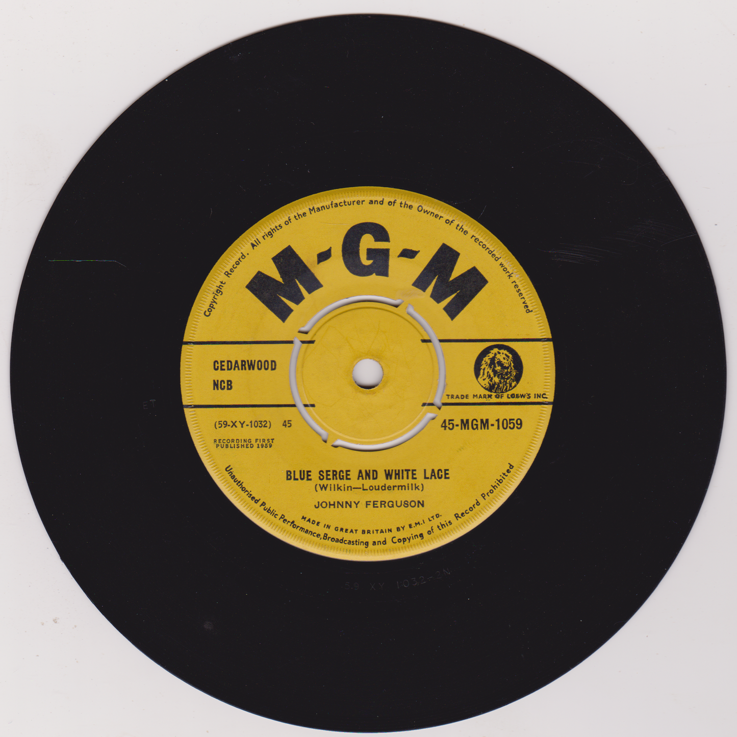Johnny Ferguson – Angela Jones (MGM 1960) 7" vinyl single VG/G