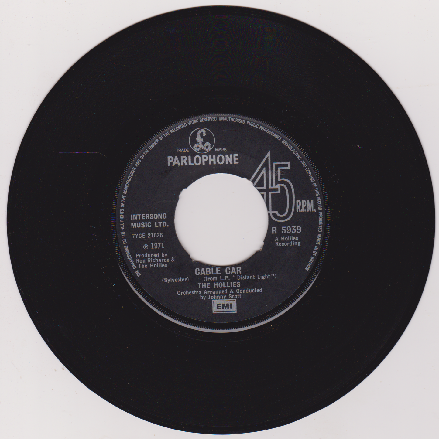 The Hollies – Long Cool Woman In A Black Dress (Parlophone 1972) 7" vinyl single G+/- jukebox mislabel