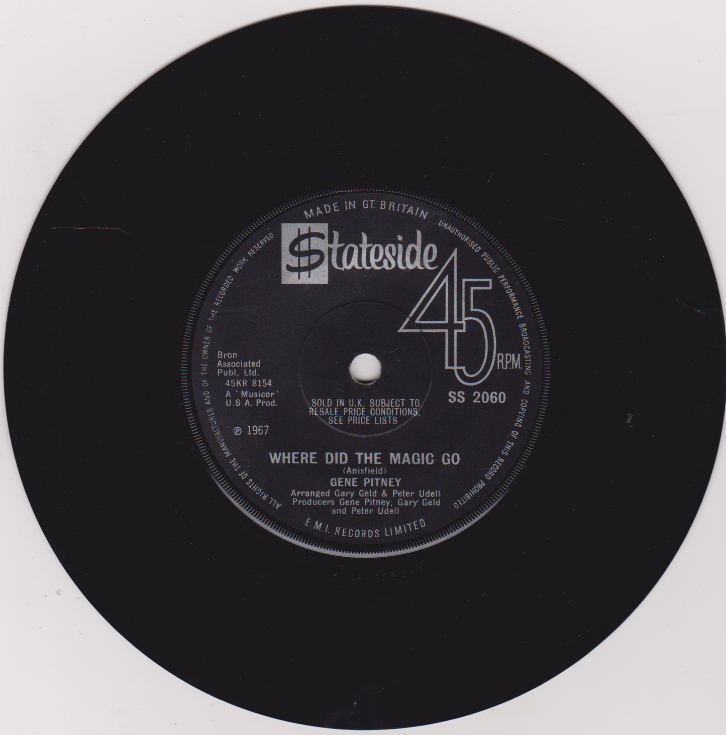 Record label with 'Stateside' branding on a white background