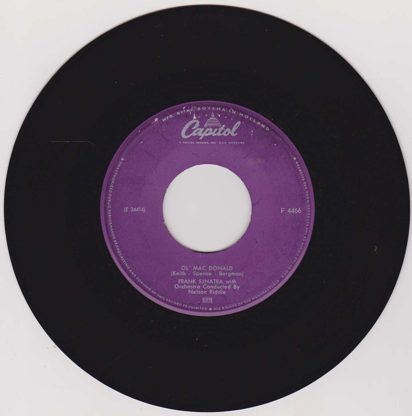 Frank Sinatra – You'll Always Be The One I Love (Capitol 1960) 7" vinyl single G+/- Dutch jukebox